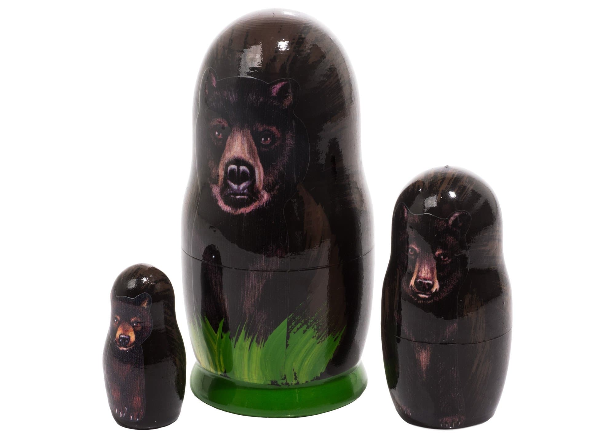 Golden Cockerel Black Bear Nesting Doll 3pc. /3. 5"