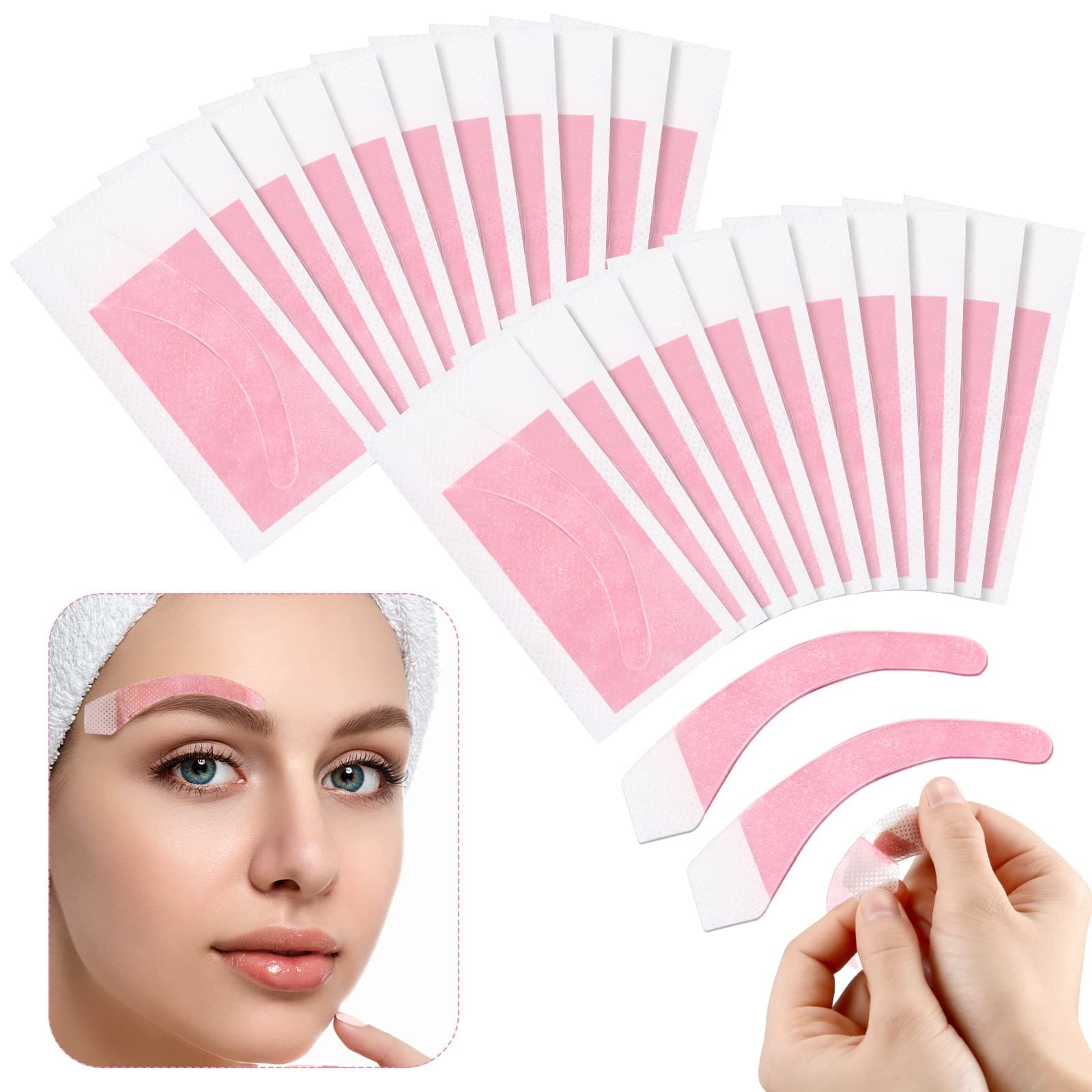 Maitys Eyebrows Wax Strips Face Eyebrow Shaper Wax Strips Cold Waxing Strip for Eyebrow Ready to Use Facial Hair Removal Strips for Women Home and Traveling, Double Side (24)