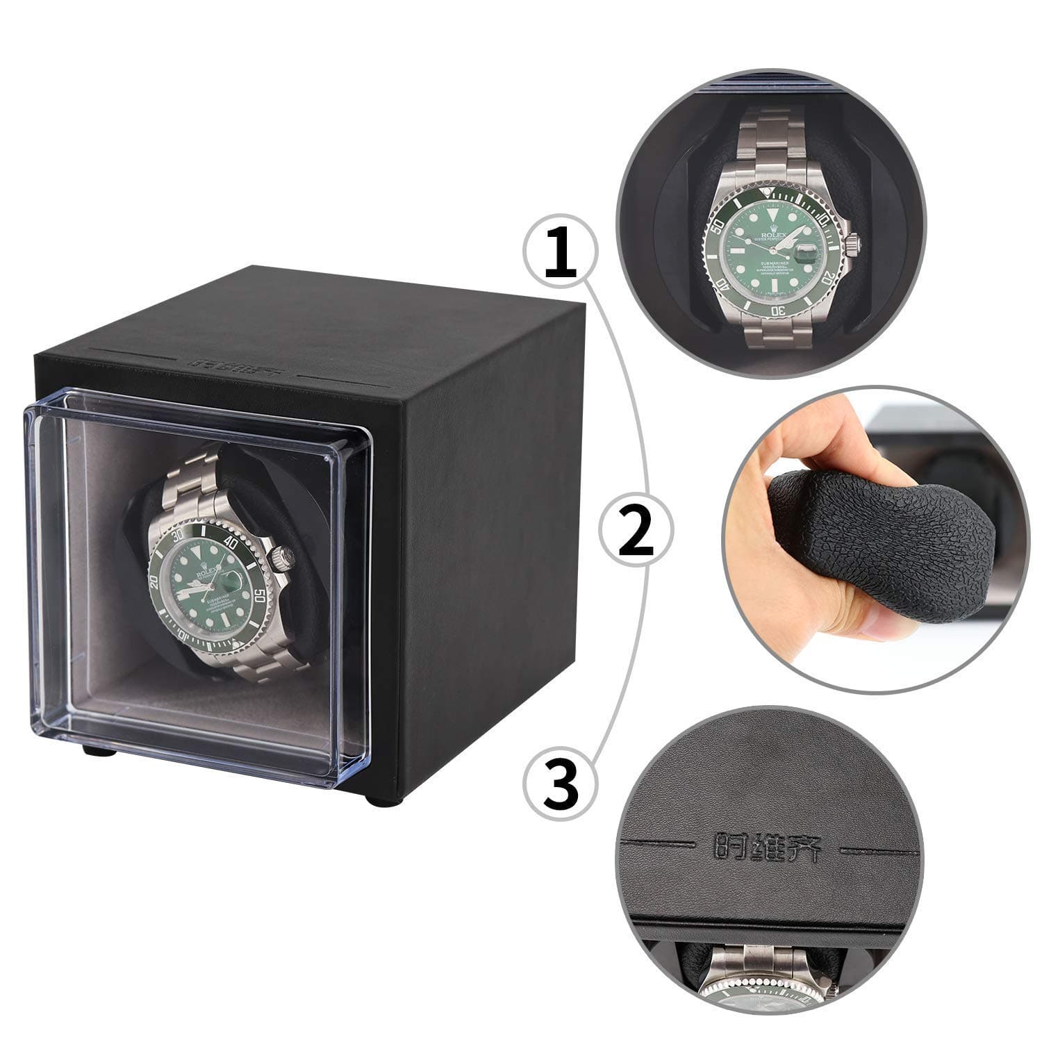 Driklux Automatic Single Watch Winder for Luxury Watches - Mini Automatic Winder with Quiet Motor and Microfiber Interior