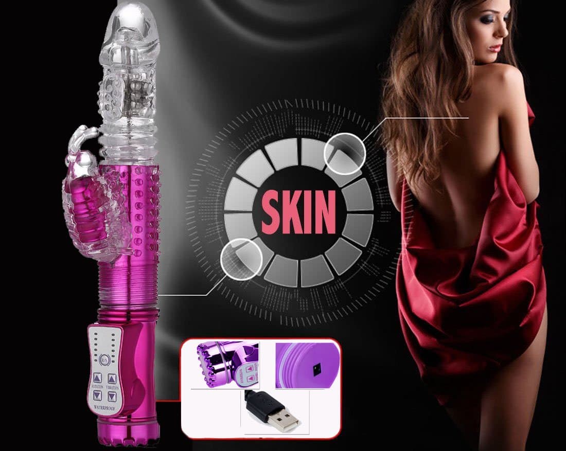 Big Size Thrusting Monster Fluttering Rabbit Body Msaager - 12 Speeds Rotating Versatility Wand for Women