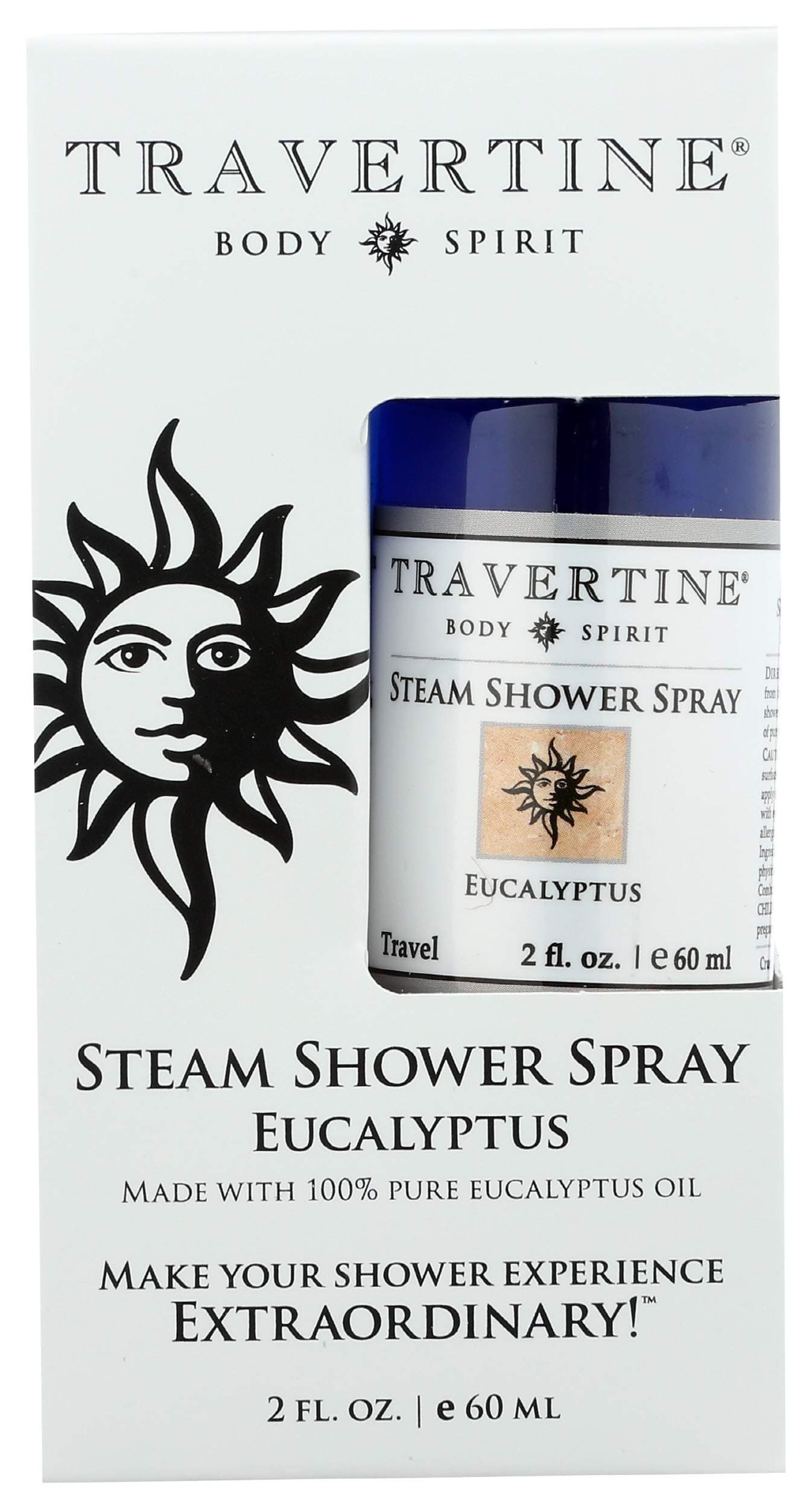 TravertineSpa Steam Shower Spray, Eucalyptus, 2 oz.