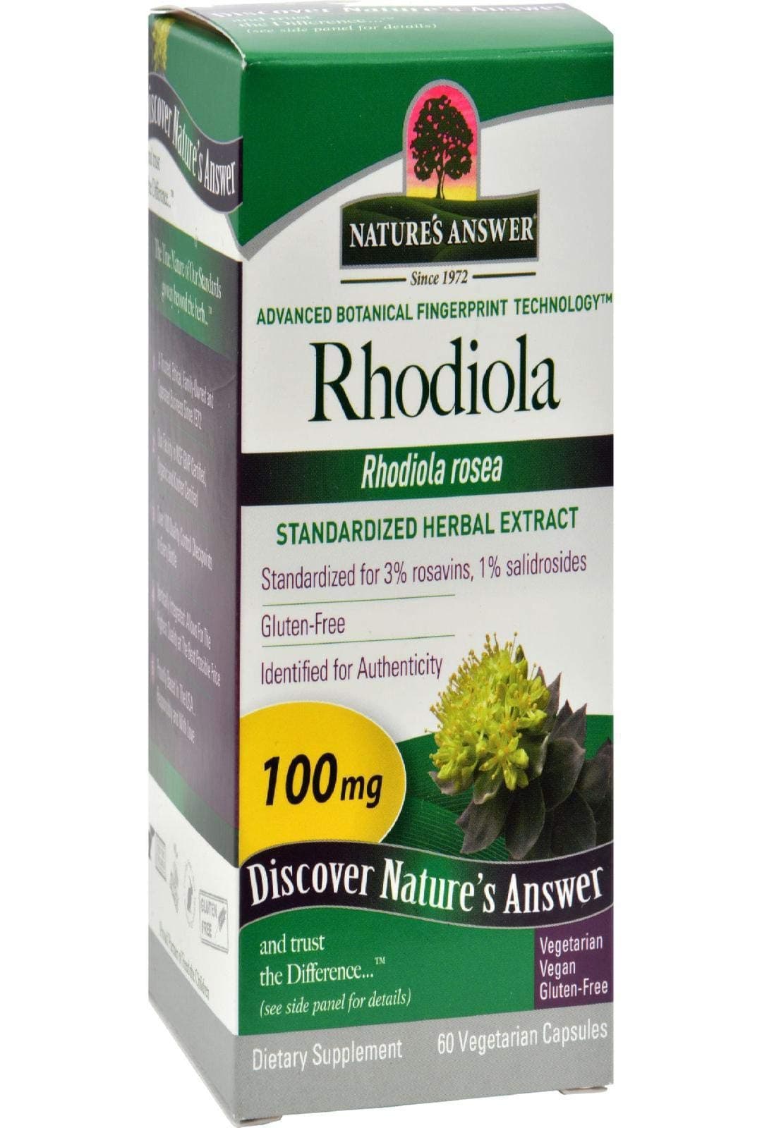 Nature's Answer Rhodiola Root Vegetarian Capsules, 60-Count