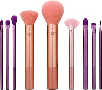 Real Techniques Insta Artist Brush Kit, Face, Cheek & Eye Brush Set, Makeup Brush Kit, For Foundation, Blush, Bronzer, Concealer, & Eyeshadow, Professional Quality Makeup Tools, 9 Piece Set