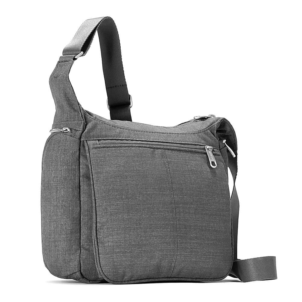 eBags Piazza Daybag 2.0 with RFID Security - Small Satchel Crossbody for Travel, Work, Business - (Brushed Graphite)