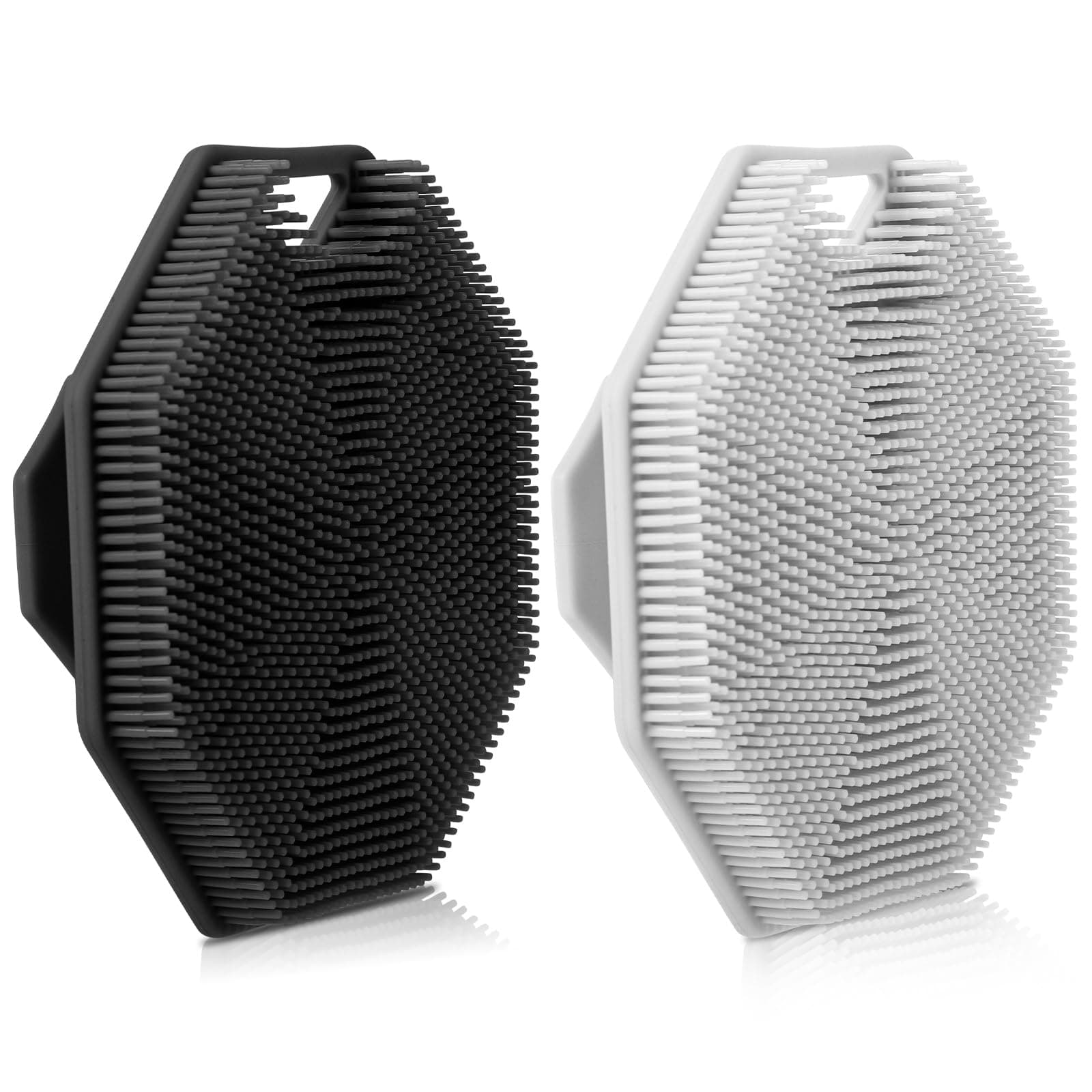 2 Pcs Silicone Body Scrubber, Exfoliating Body Buffer Flat Body Scrubber Christmas Gifts for Men Women Use in Shower