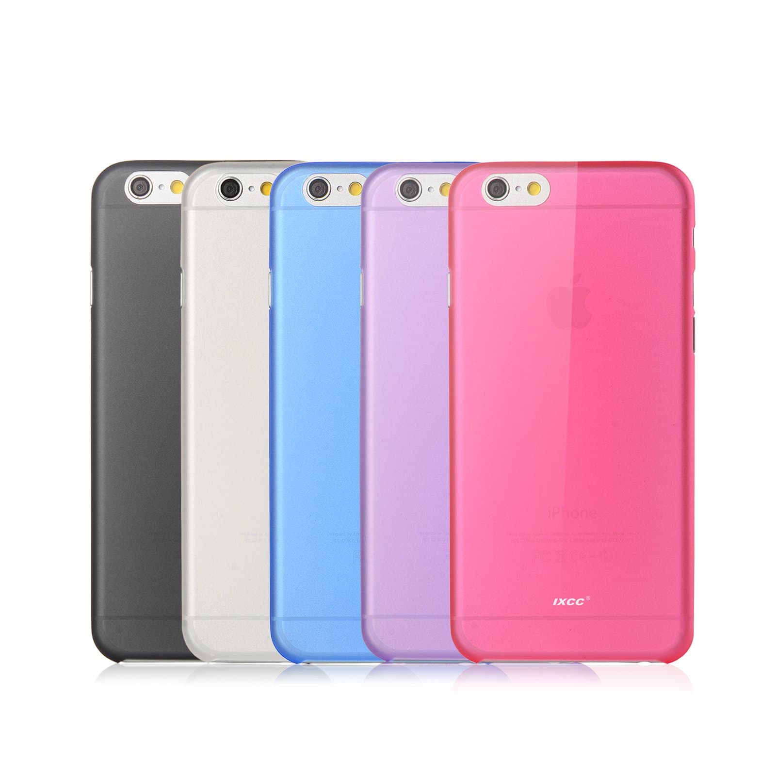 [Apple New iPhone 6 (4.7) Case] iXCC ® Focus Series 5-color Value Pack [Classy Fashion] MATTE Finish Slim [Ultra Fit] Soft Jelly PC Case Cover with Anti-Fall, Anti-Scratch, Anti-Slip and Anti-Shock Protection Back Plate with Bumper and Screen Protector for iPhone 6
