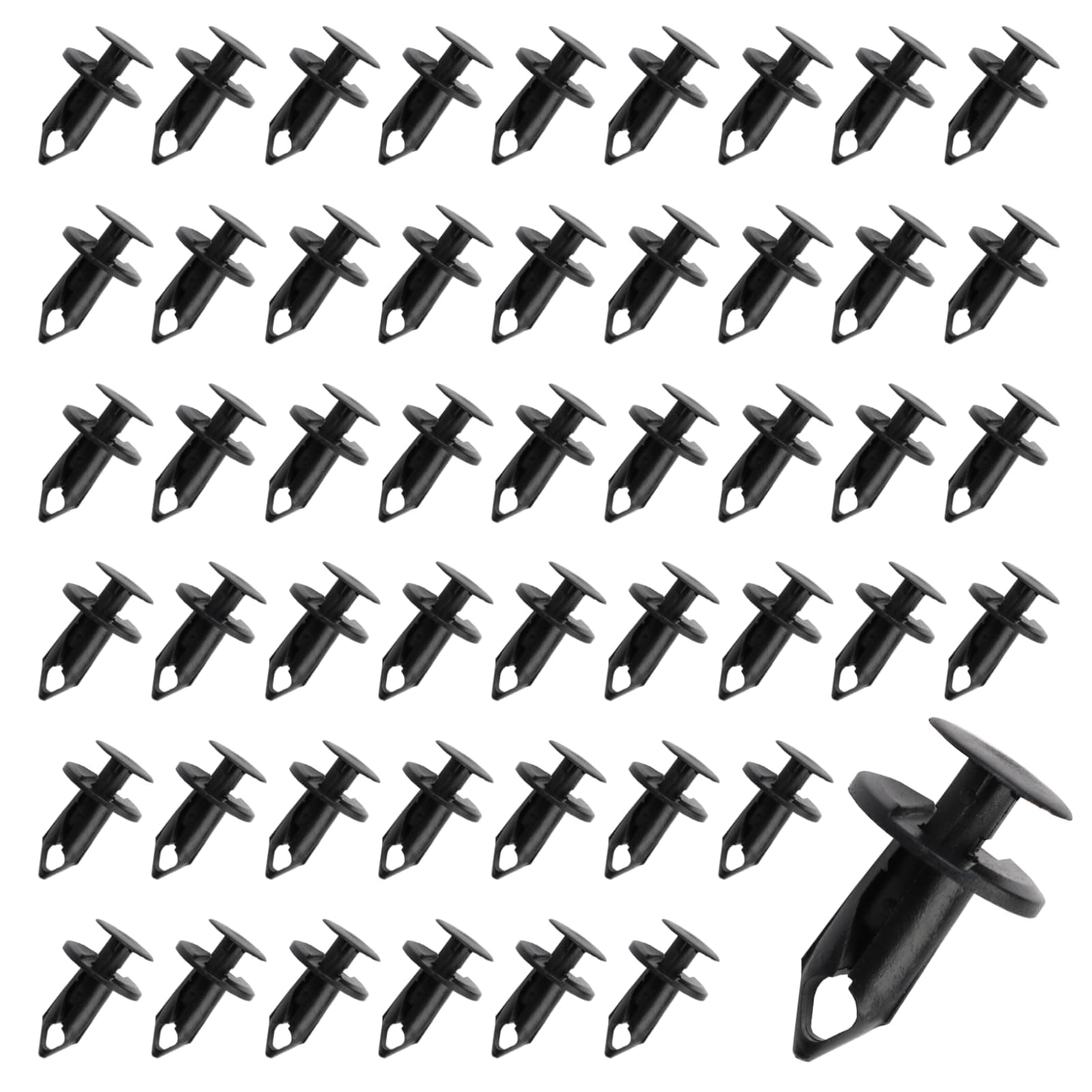 – 50Pcs Longer Trim Panel Fixing Lining Carpet Clips Car Body Trim Clips Universal Car Plastic Fasteners for fixing the carpet, lining or decorative panels of the car interior