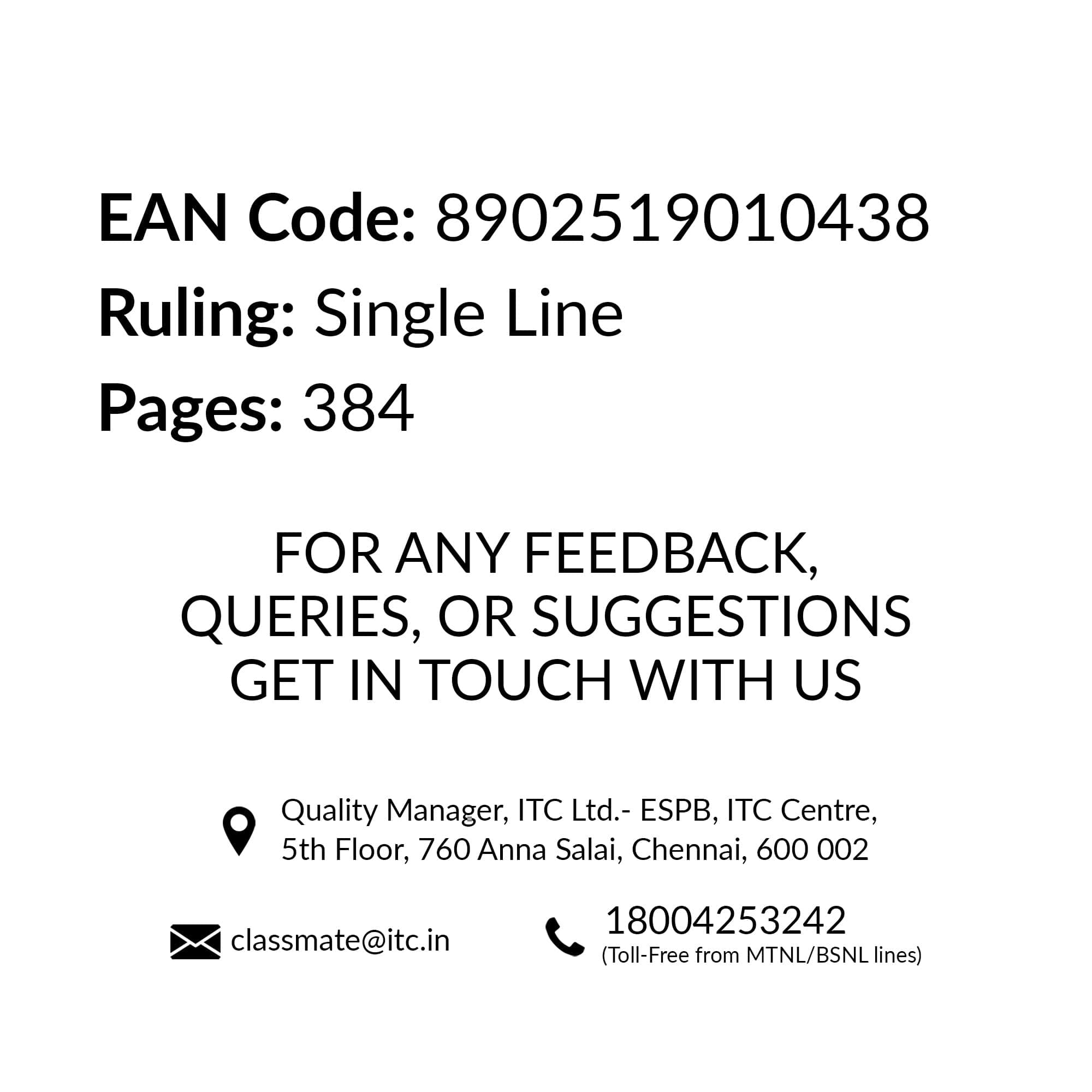 Classmate Long Notebook - A4, Soft Cover, 400 Pages, Single Line - Pack of 3