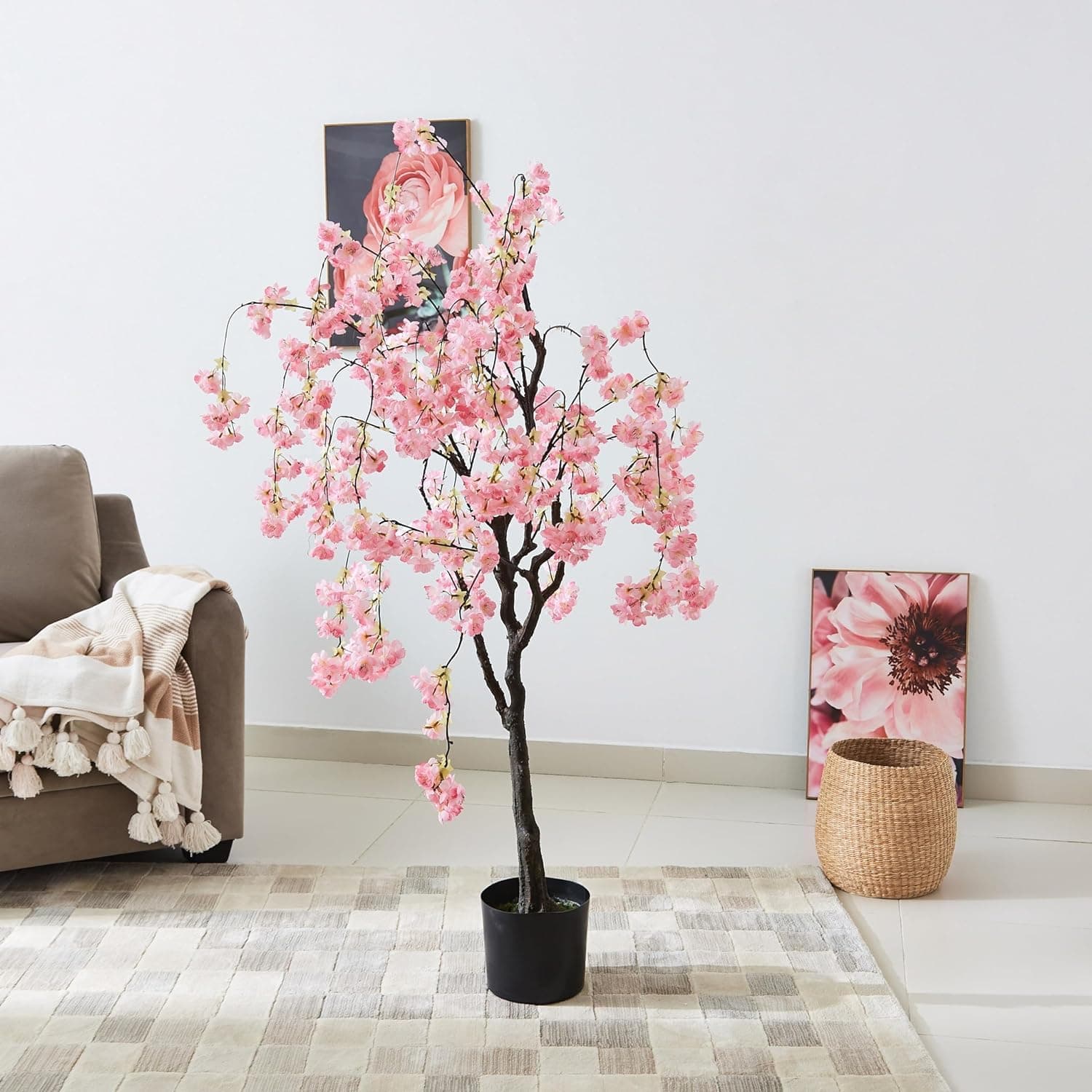 HomeBox Teodora Artificial Cherry Tree, 150 cm Height, Multicolor