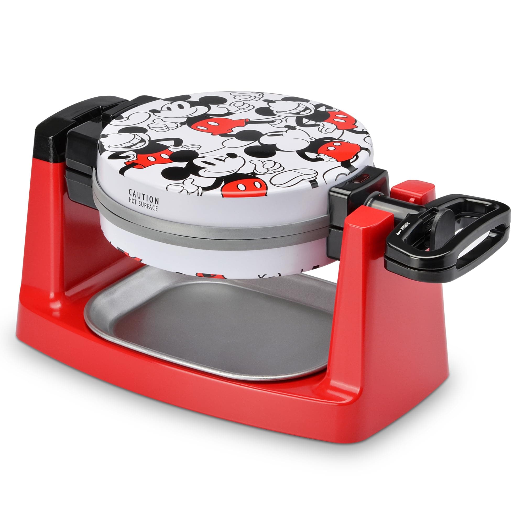 Disney Mickey Mouse Rotating Bubble Waffle Maker by Select Brands - Cute Waffle Maker - With Nonstick Plates & Metal Drip Tray - Makes Single Round Bubble Waffles - Paper Waffle Holders Included