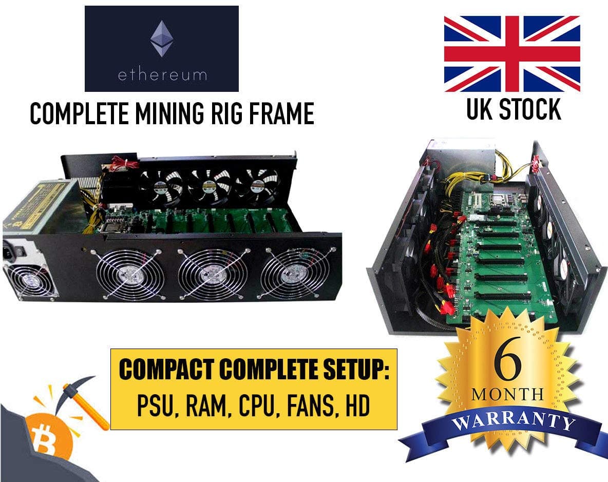 8 GPU MINING RIG - Main Board, Power Supply, Fans, Frame