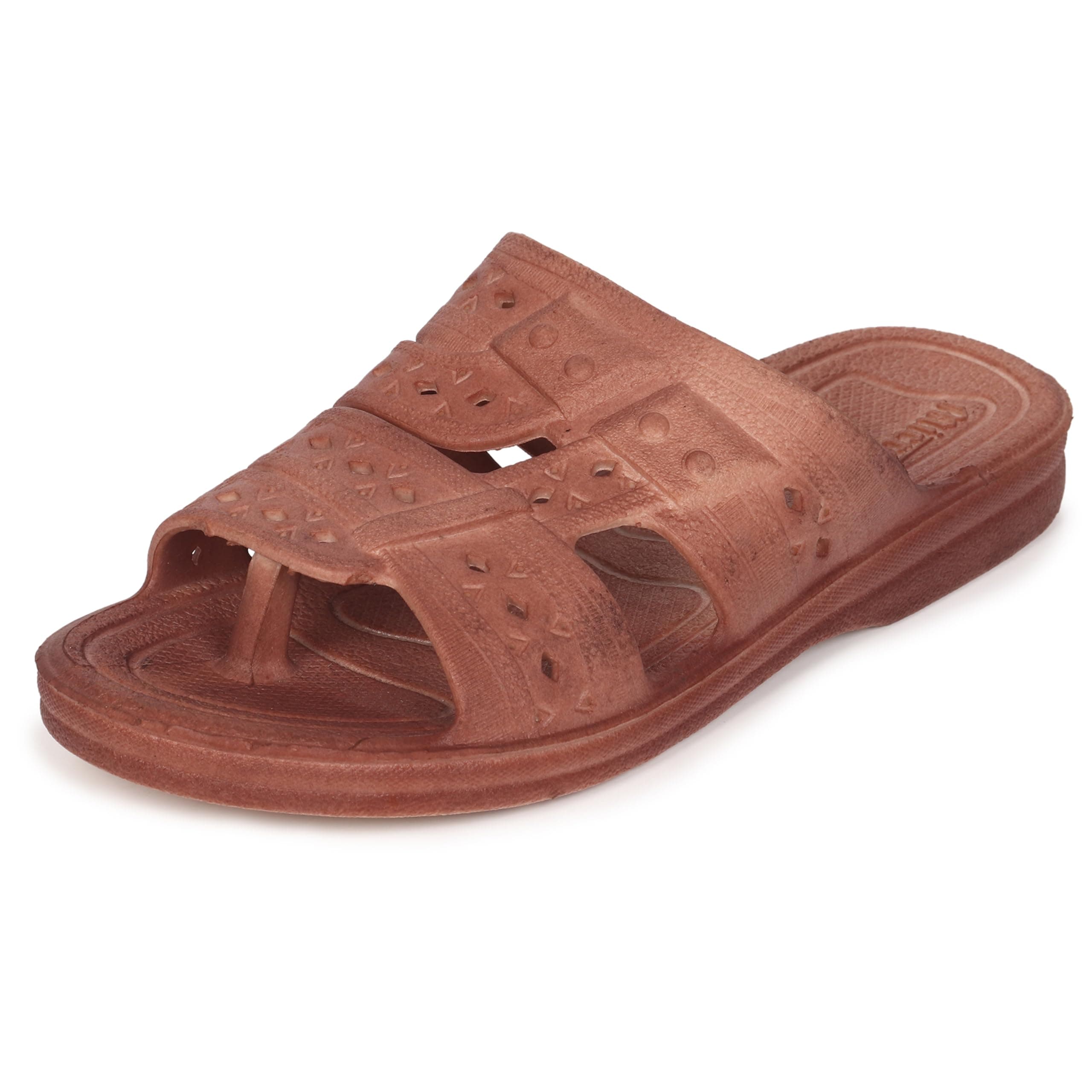 Action Men's Brown Non-Marking Solid Slippers_GS 324-FTT-BR
