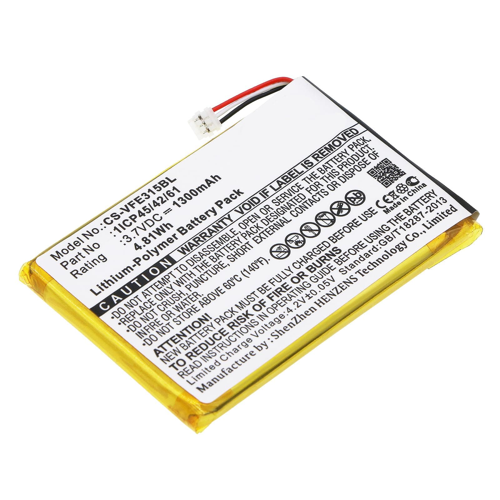 ALLC Replacement Battery for Verifone e315/e315M/e335/e335M/IPAY E315/IPAY E335,PN:1ICP45/42/61,BPK087-300,BPK087-300-01-A,1300mAh