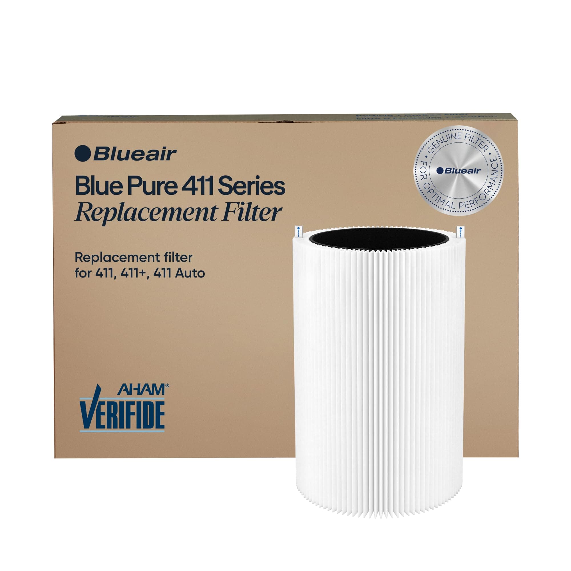 Blueair Genuine Replacement Filter, Particle + Carbon Filter, Compatible with 3210, Blue Pure 411 & Joy S, F411PACF100929