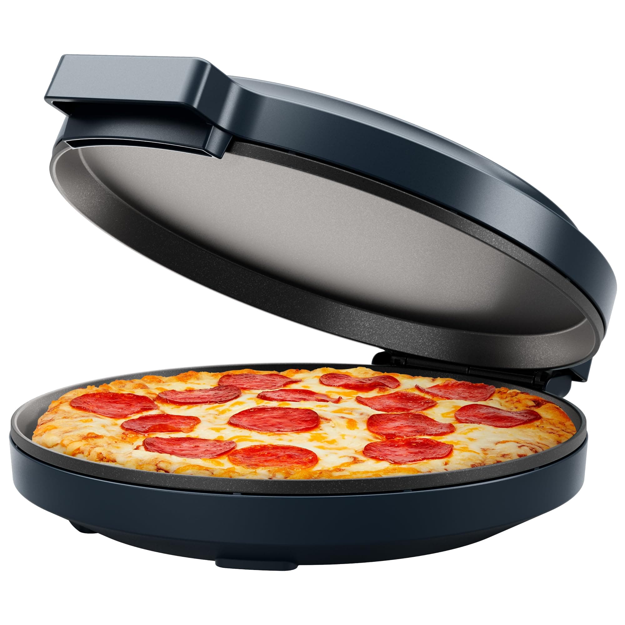 Everything Maker, 30cm Pizza Oven, Omelette Maker Non Stick Pan, 1570W, 220C High Heat, Digital Cookbook Included, LED Power Indicator Lights and Vertical Storage