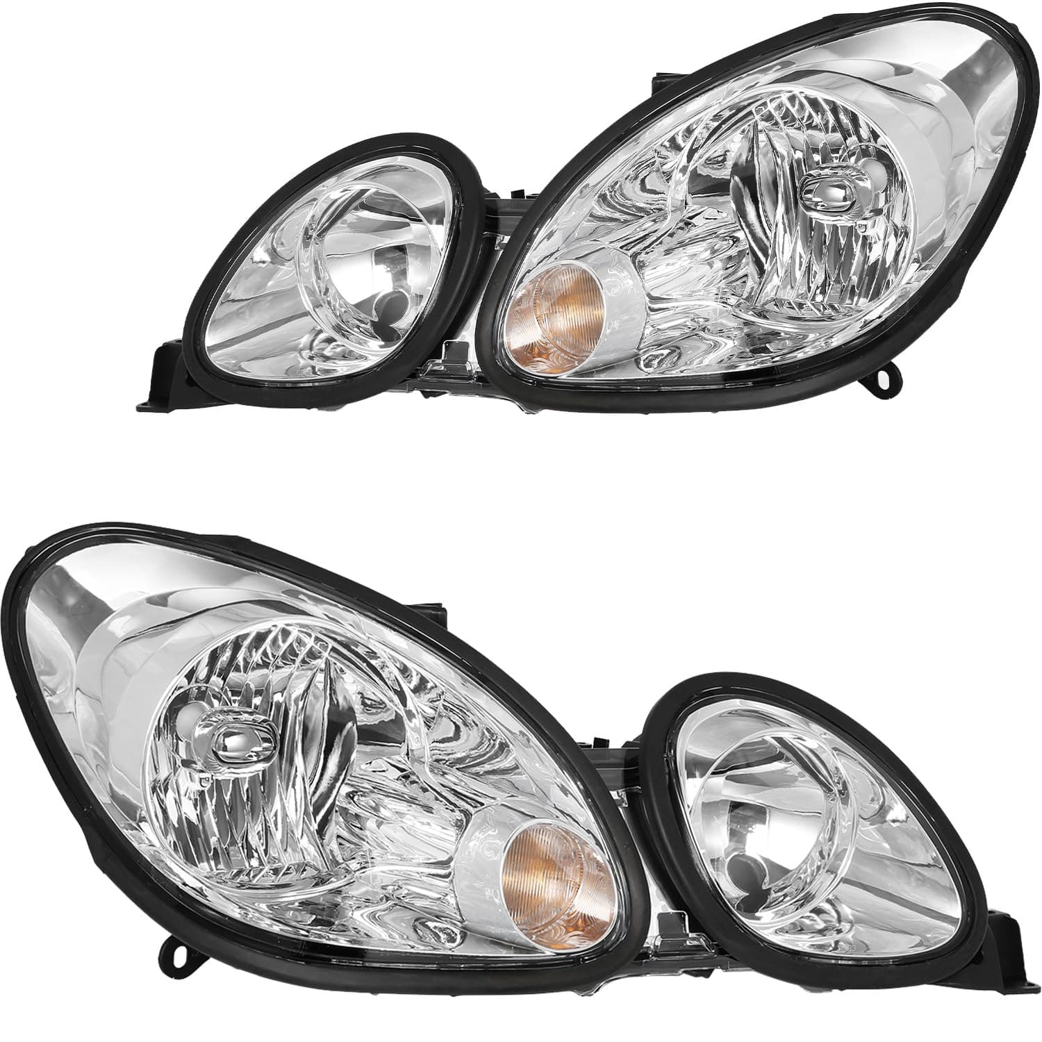 SOCKIR Halogen Headlight Assembly Fit for 1998-2000 Lexus GS400, 2001-2005 GS430, 1998-2005 GS300 Clear Lens Passenger and Driver Side Headlamps Replacement 811103A020 811103A021