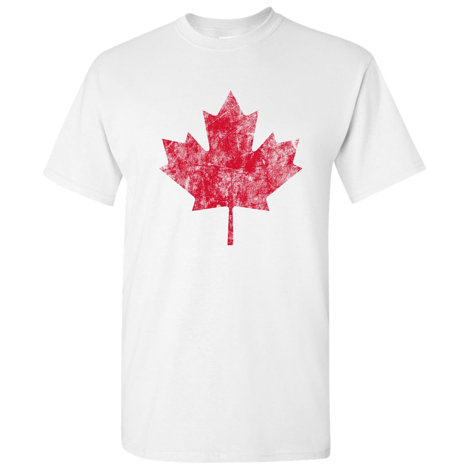 Canadian Maple Leaf Distressed Vintage Basic Cotton T-Shirt