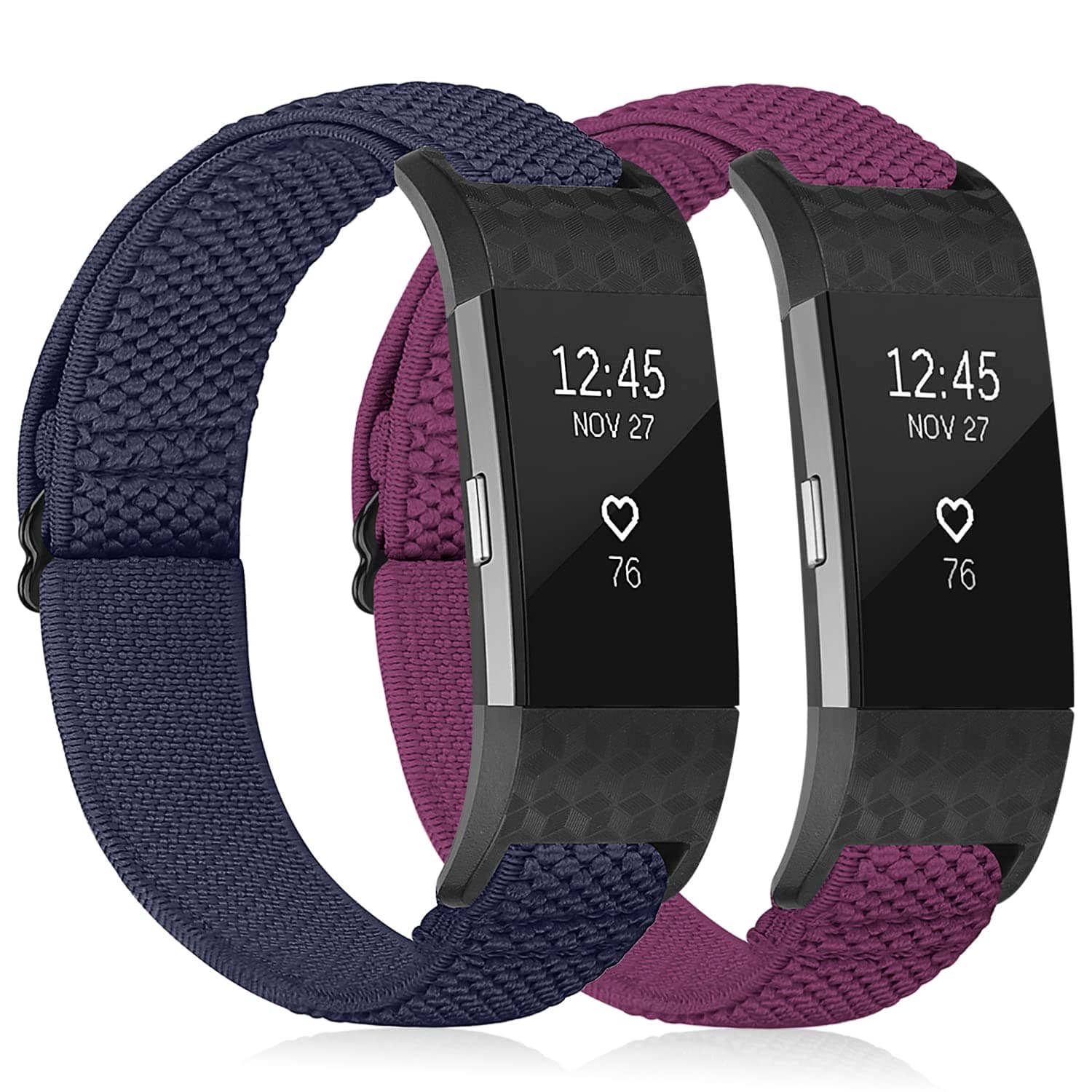 Elastic Strap Only Compatible with Fitbit Charge 2 Strap,Adjustable Stretchy Nylon Sports Replacement Band for Men Women