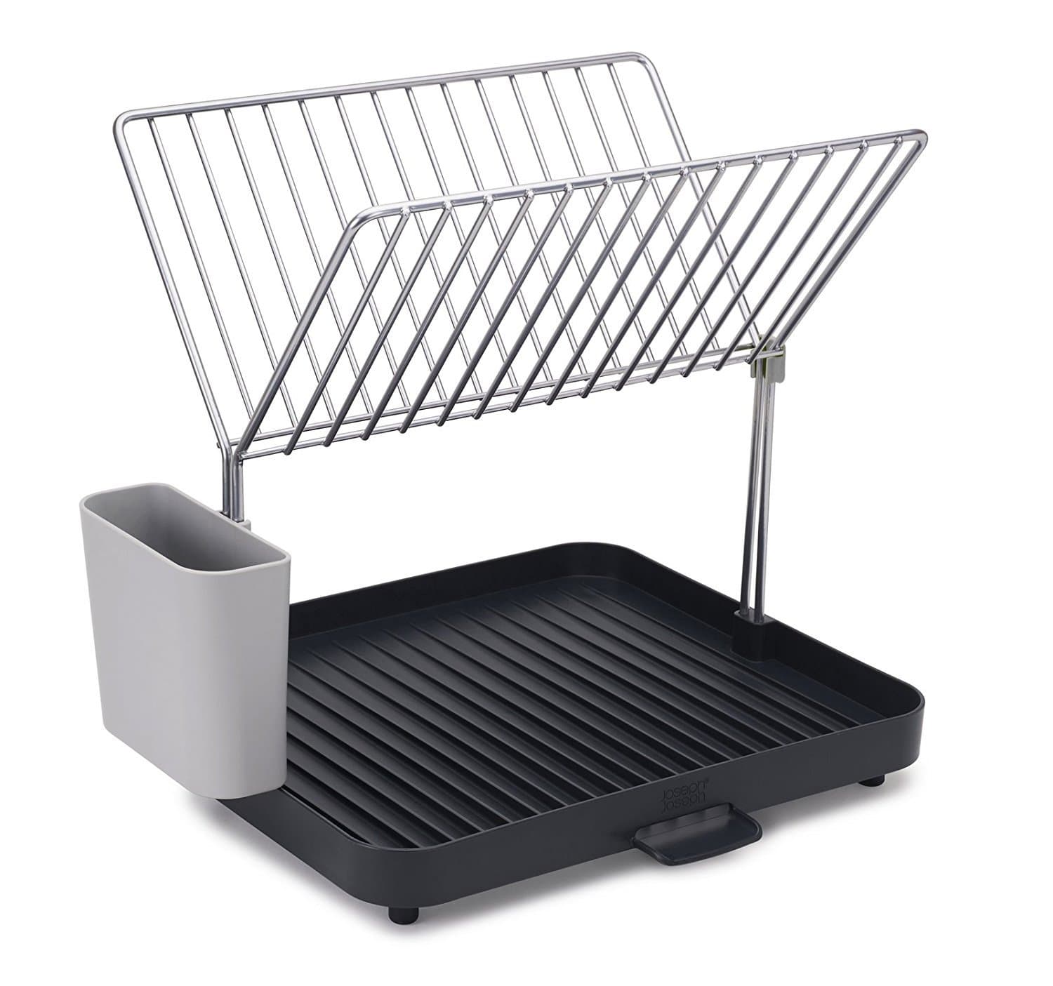 Joseph Joseph Y-Rack Dish Rack and Drainboard Set, Grey – Large Kitchen Dish Rack with Cutlery Organizer, Drainer Tray, Compact Sink Dish Drying Rack, Space-Saving Organizer for Kitchen