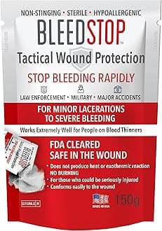 BleedStop First Aid Bleeding Control Powder – Rapid Blood Clotting for Serious Wounds & Nosebleeds, 150 g – Safe for Blood Thinner Patients