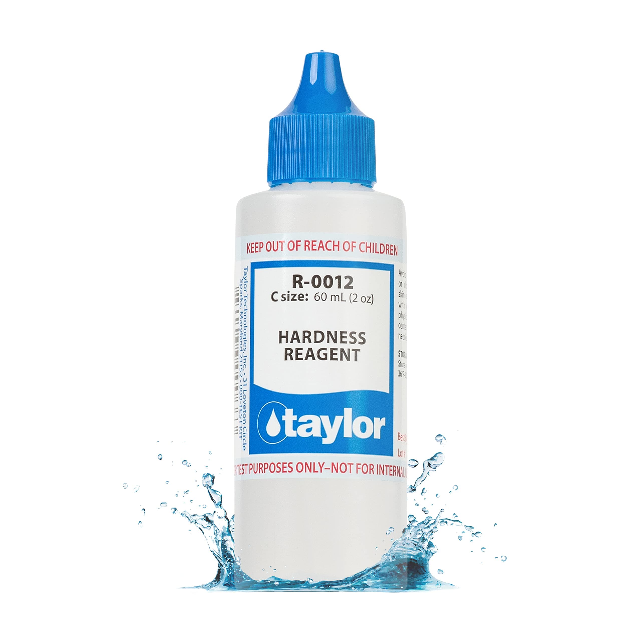 Taylor Technologies R-0012-C, Hardness Reagent, 2 Ounce, for Testing Calcium Hardness in Pool and Spas, Dropper Reﬁll for Water Test Kits, Replace Annually | Made in the USA