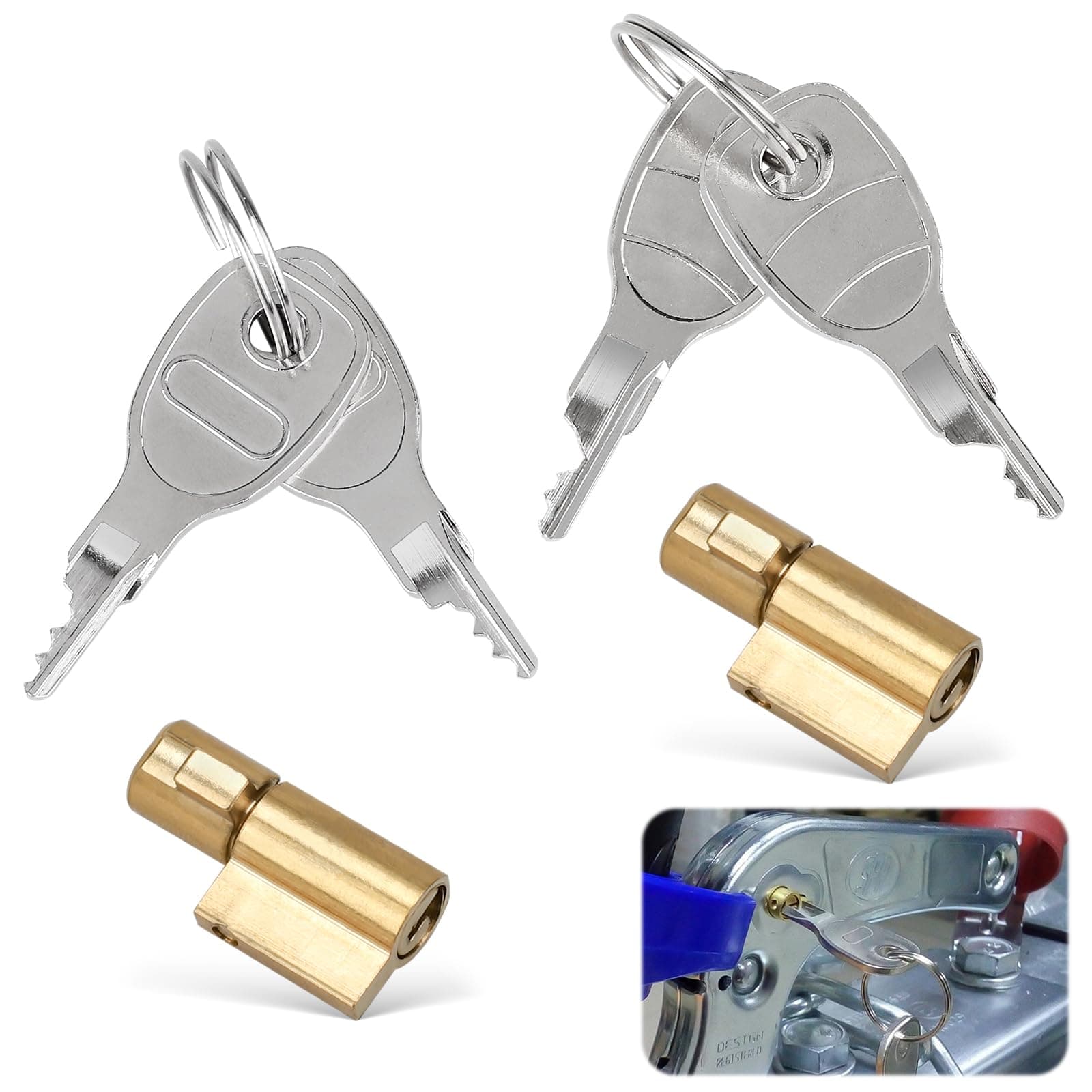 Teokantz2 PCS Trailer Lock with 4 Keys, Trailer Hitch Lock Compatible with Erde Daxara Maypole Trailers