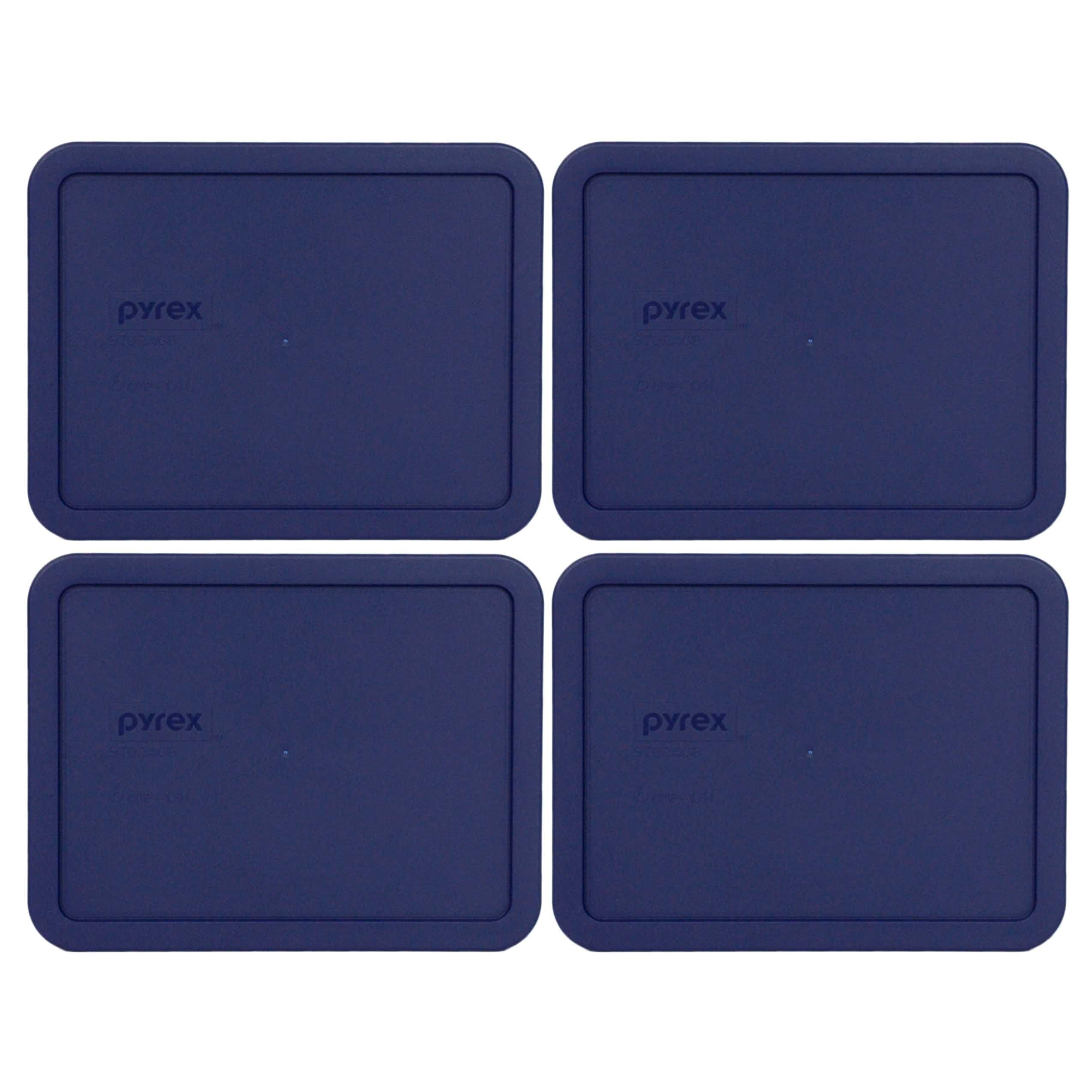 Pyrex 7211-PC 6 Cup Blue Food Storage Replacement Lid (4-Pack) - Made in USA