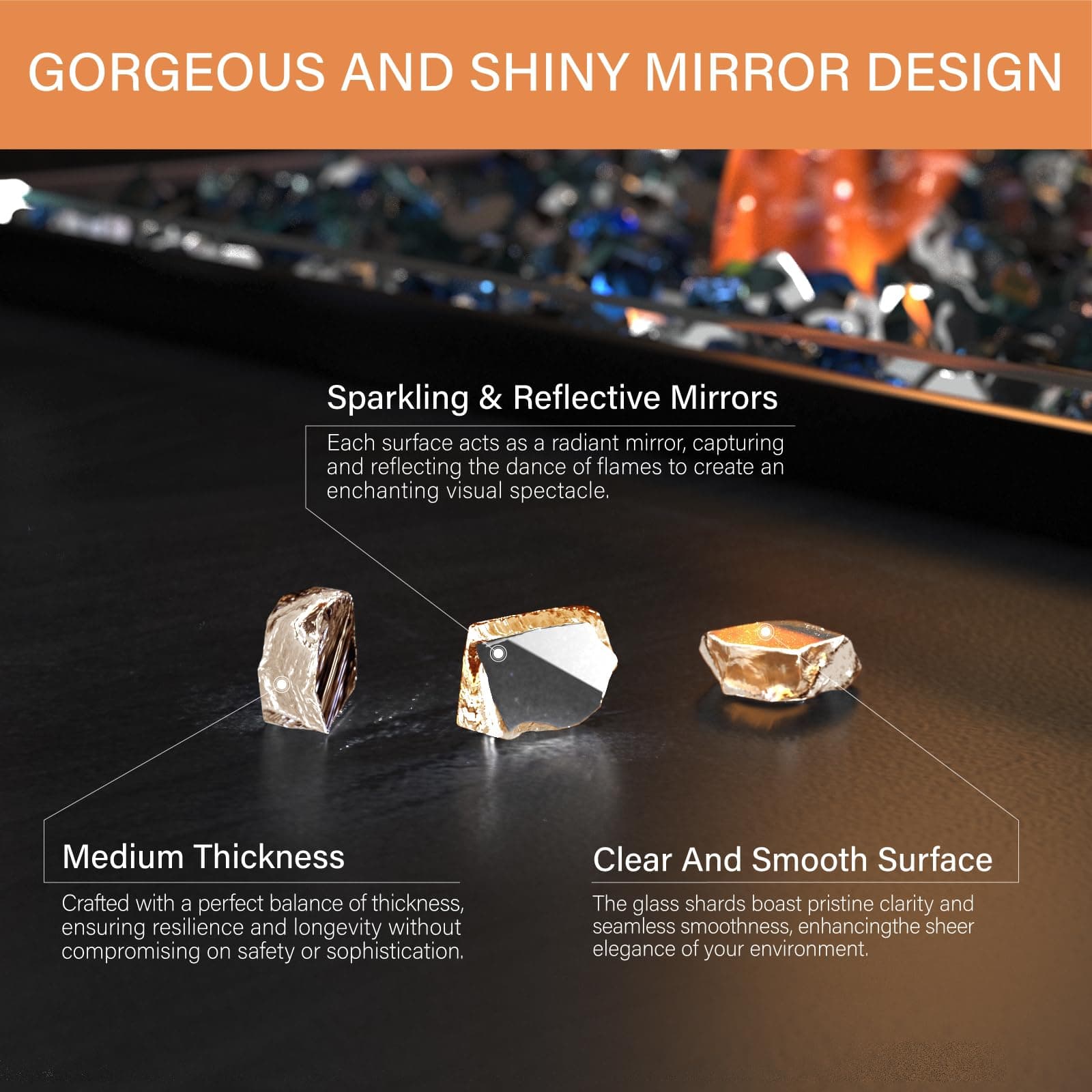 NUPICK Fire Pit Glass