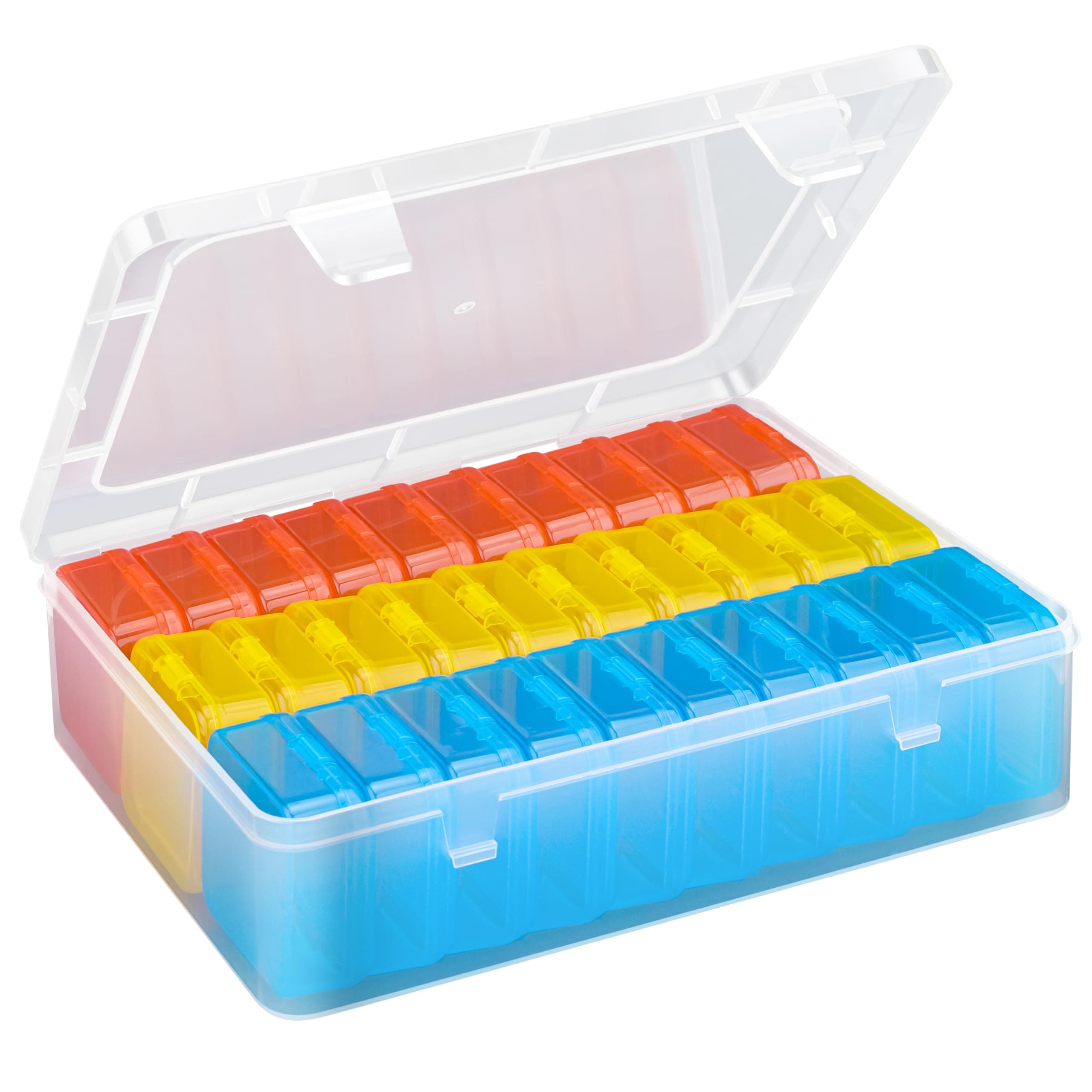 Mathtoxyz Bead Organizer Box(Red,Yellow,Blue), 31Pcs Small Bead Organizers an...