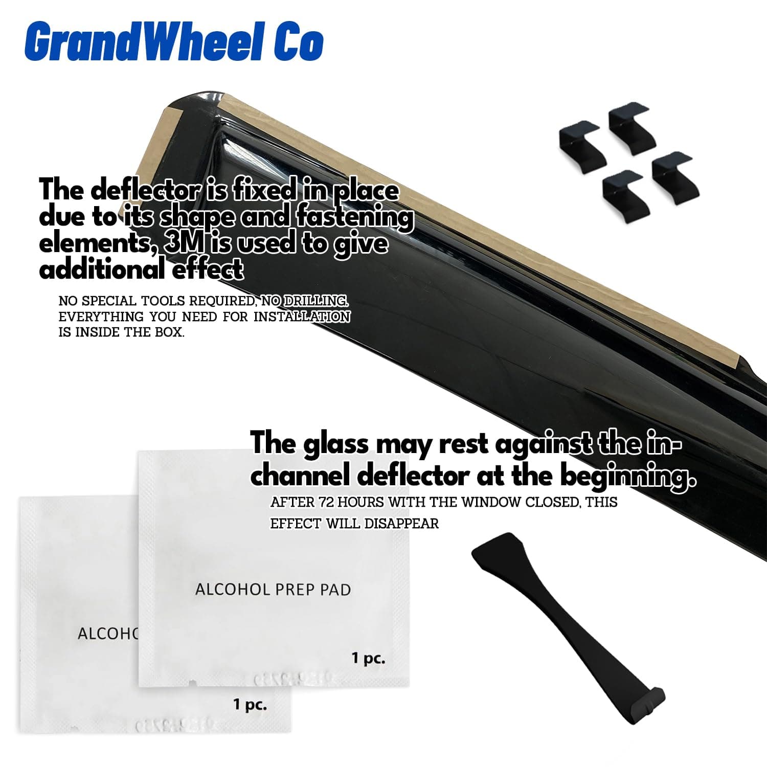 Window Deflectors Smoke Tinted In-Channel Side Window Vent Visor Deflectors Rain Guards Compatible with Escalade ESV 2021-2026 - 4pcs. GW0608