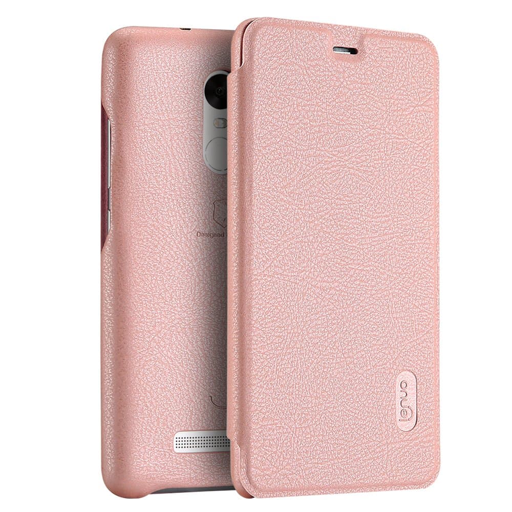 Xiaomi Redmi Note 3 Pro Special Edition Case,Lenuo Protective Shell Premium PU Leather Wallet Case Flip Cover with Card Holder for Xiaomi Redmi Note 3 Pro Prime SE - Rose Gold