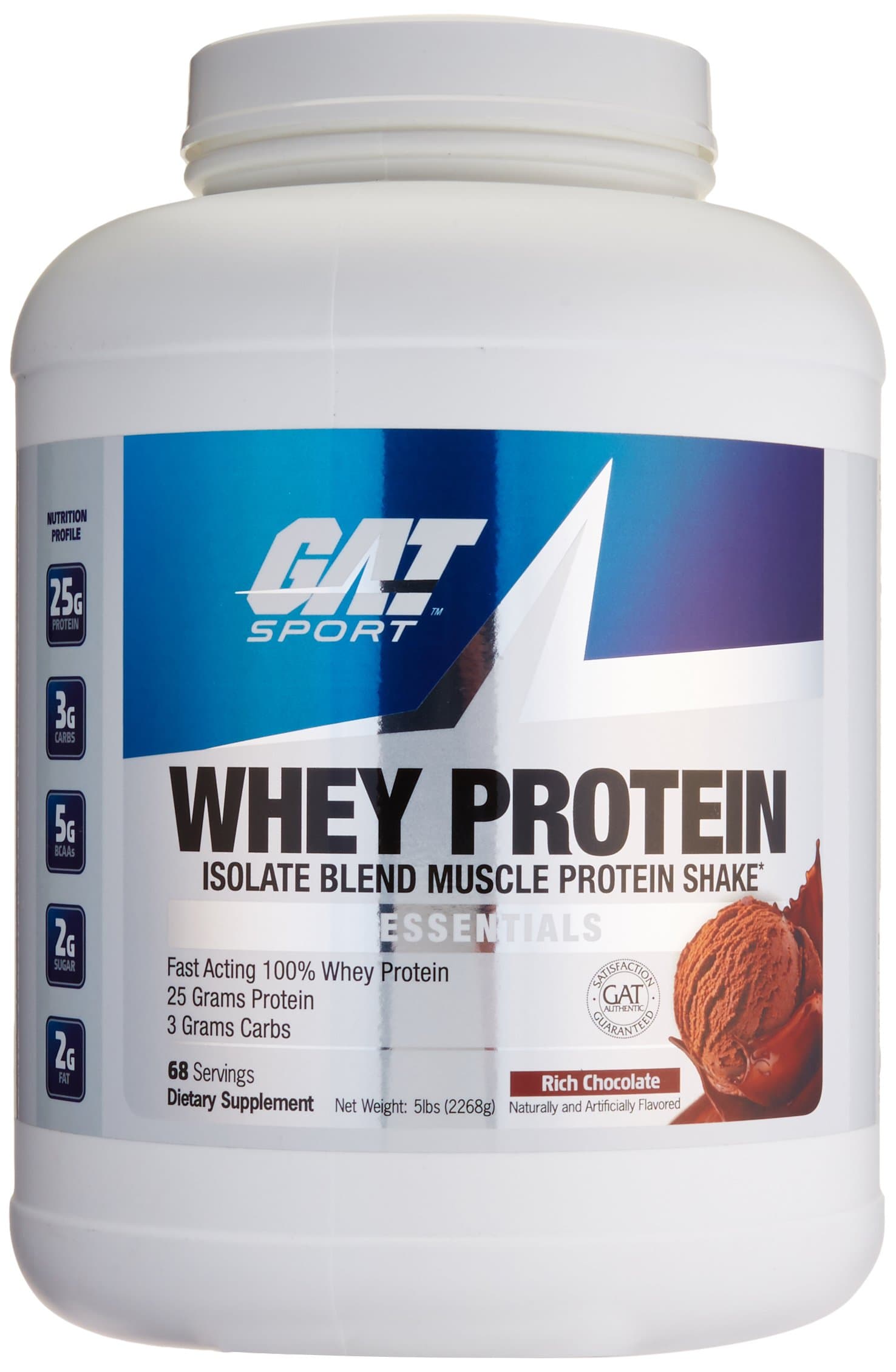 GAT Whey Protein Isolate Blend, Chocolate, 5 Pound