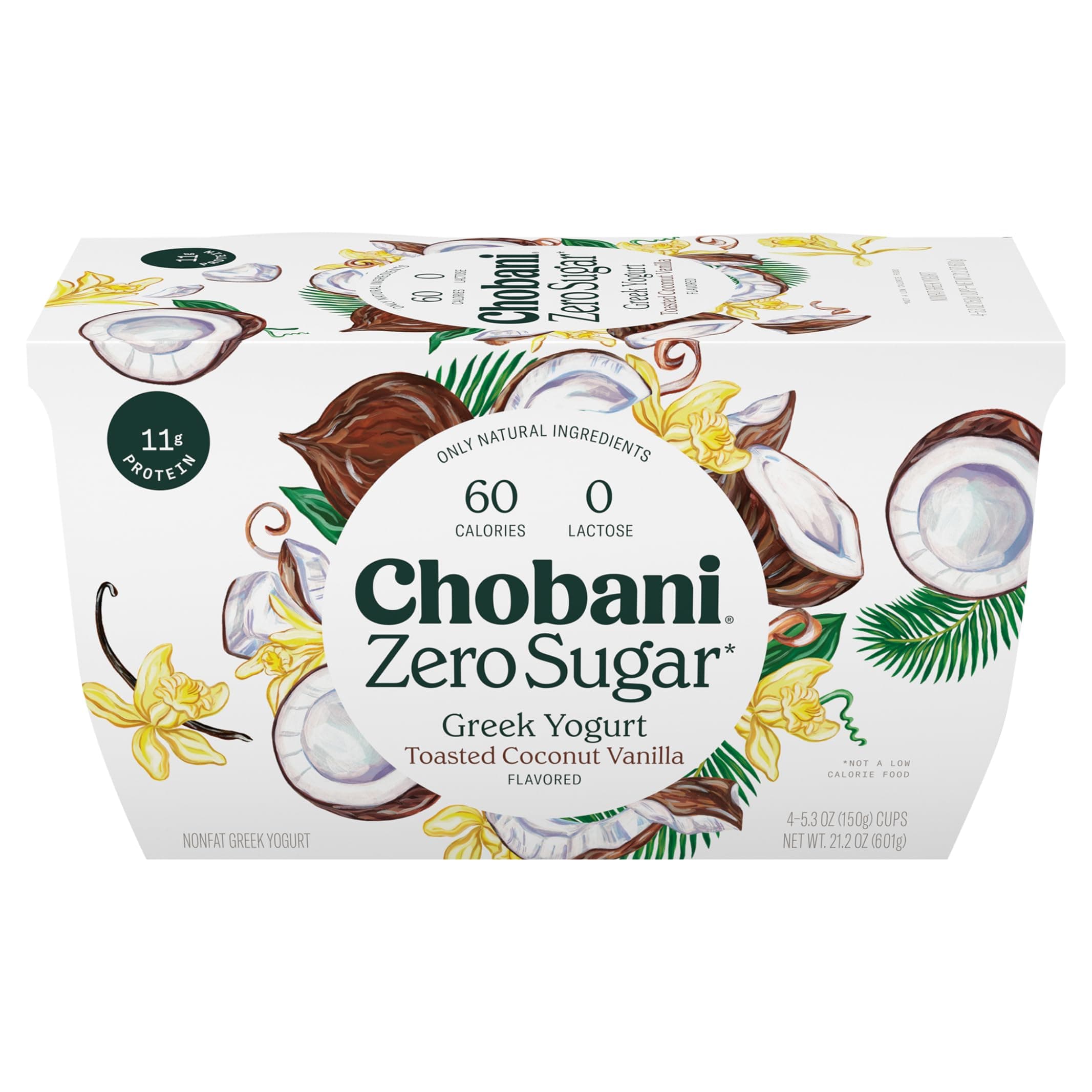 Zero Sugar Yogurt Toasted Coconut Vanilla, 4 Pack, 21.2 Ounce