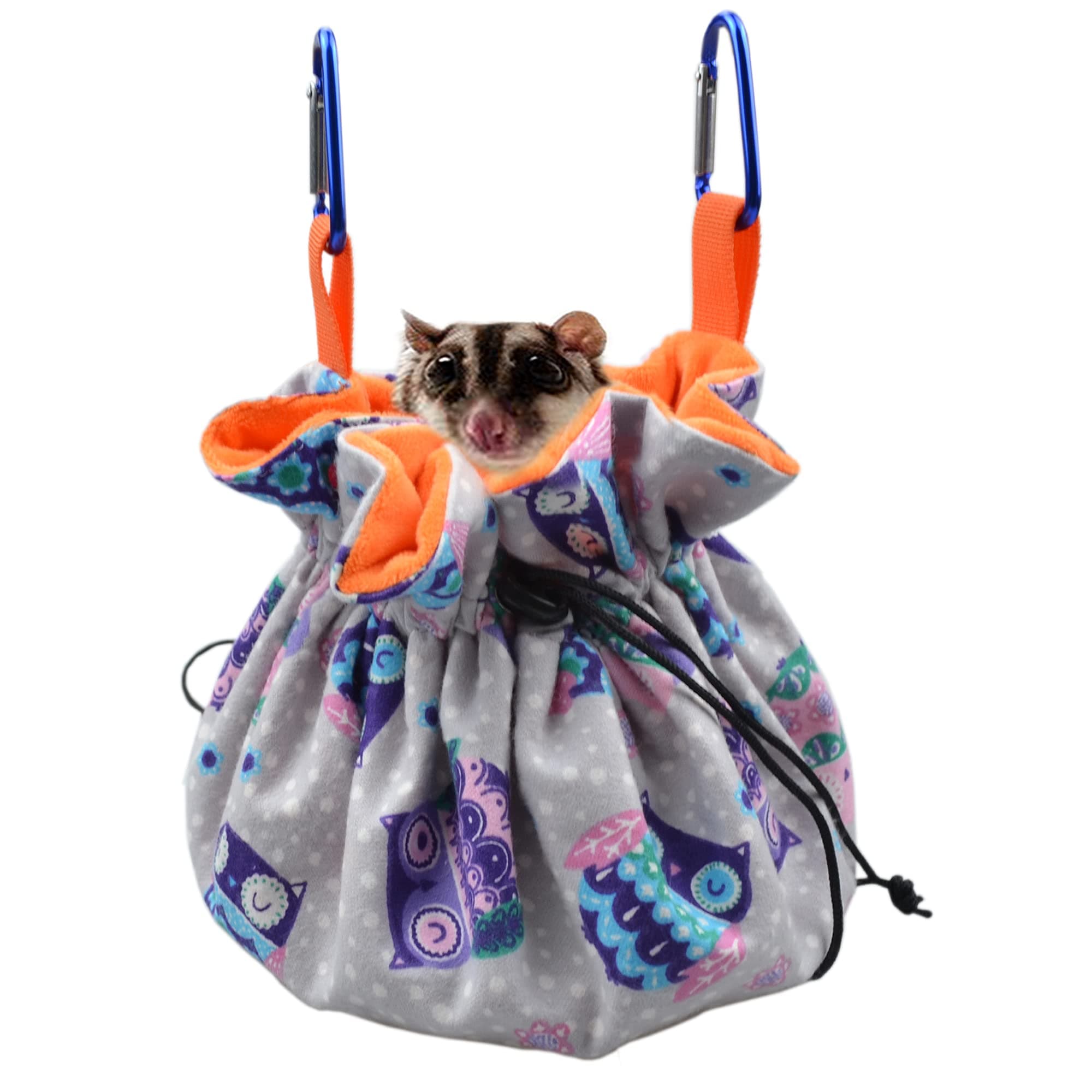 Hanging Sugar Glider Snuggle Sleeping Pouch with Drawstring Design for Pet Glider Small Animals Cage Sleep Bag
