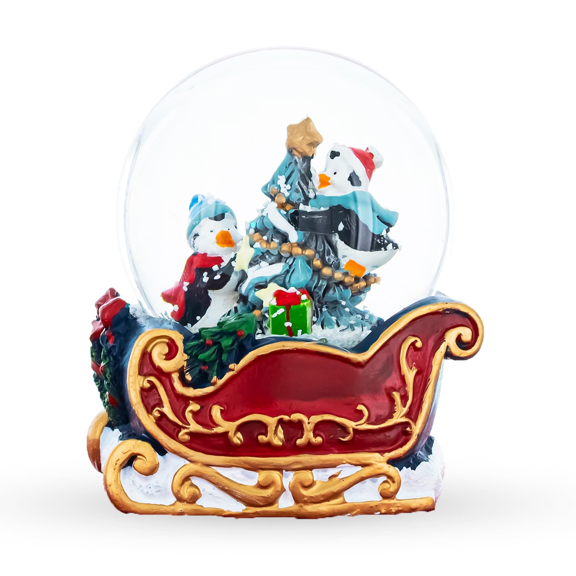 Penguin Sleigh Ride Mini Water Snow Globe
