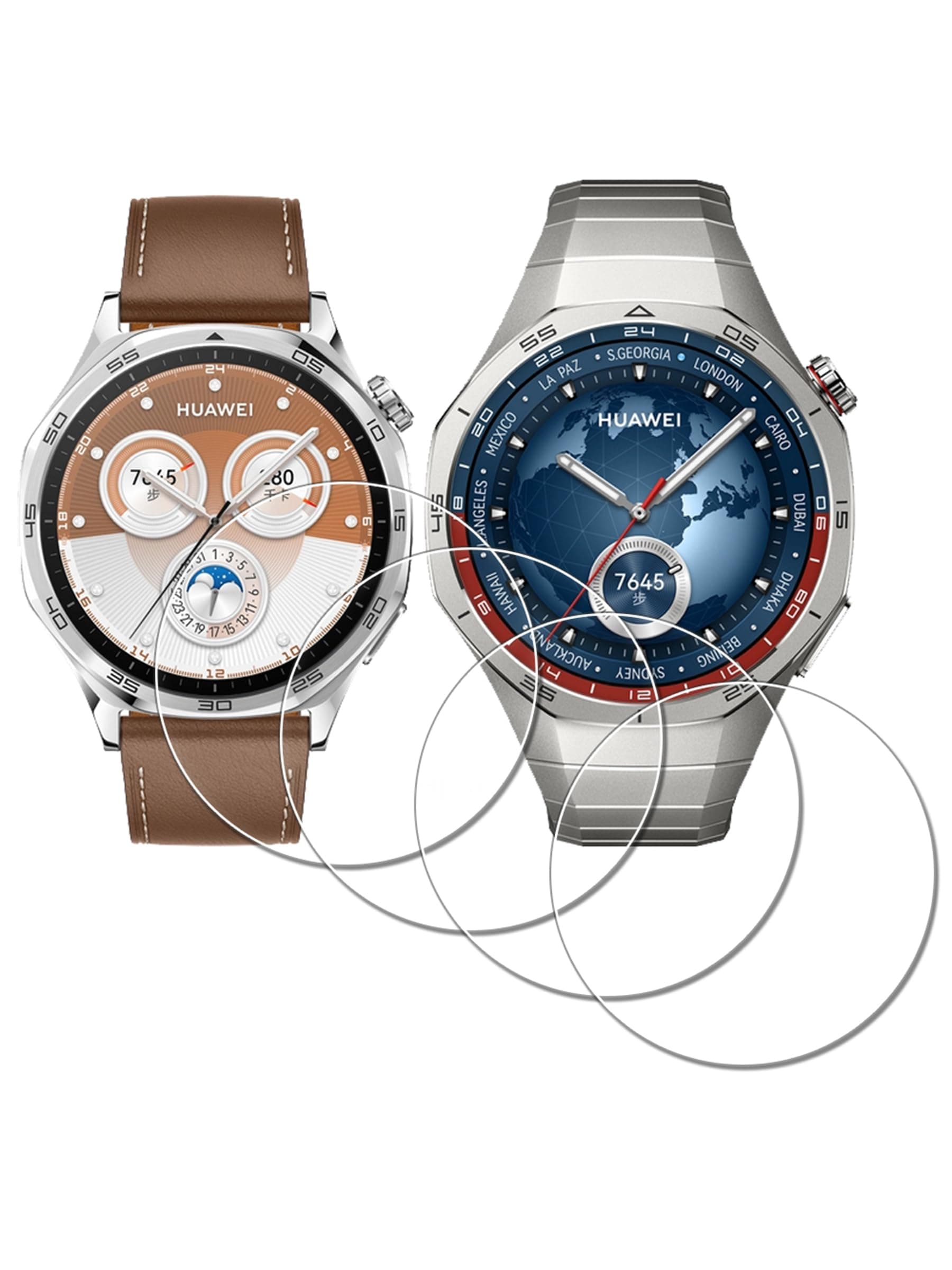 Screen Protector for HUAWEI Watch GT 5 Pro 46 mm/GT5 46 mm Tempered Glass [4Pcs],9H,Anti-Scrach,Anti-Bubble,Easy Installation