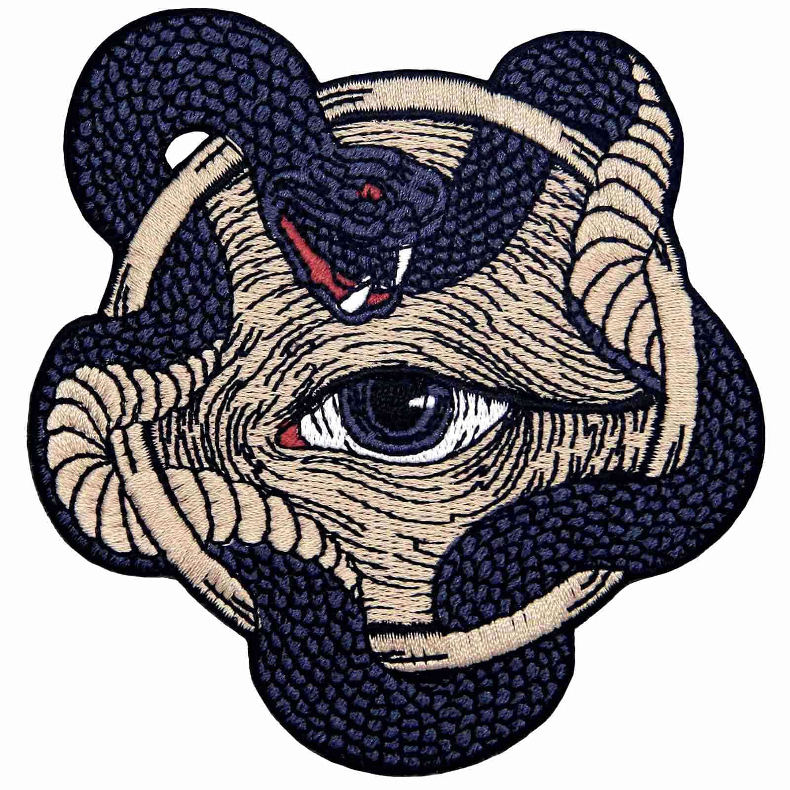 All Seeing Eye with Snake Boa Patch Embroidered Applique Iron On Sew On Emblem