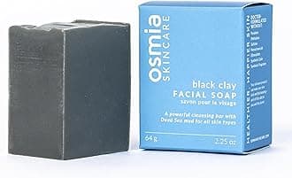 Osmia Skincare - Natural Black Clay Facial Soap Bar | Dead Sea Mud, Jojoba Oil, Mango Butter, Coconut Milk | Nourish, Soothe, Soften | Clean Beauty For Healthy Skin (2.25 oz | 64 g)