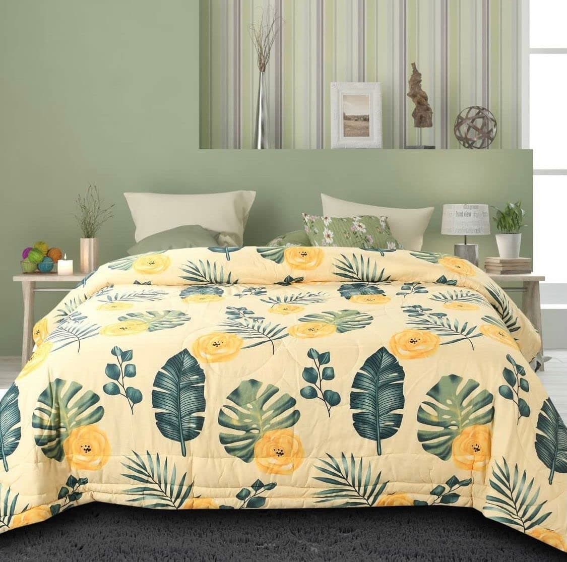 THD (Tuteja Home Decors) Double Bed King Size Comforter Bedding Set ? AC Quilt for Double King Size 160GSM Size 88x97 Inch ( Comforter-Blanket-Quilt Dohar) Set of 4