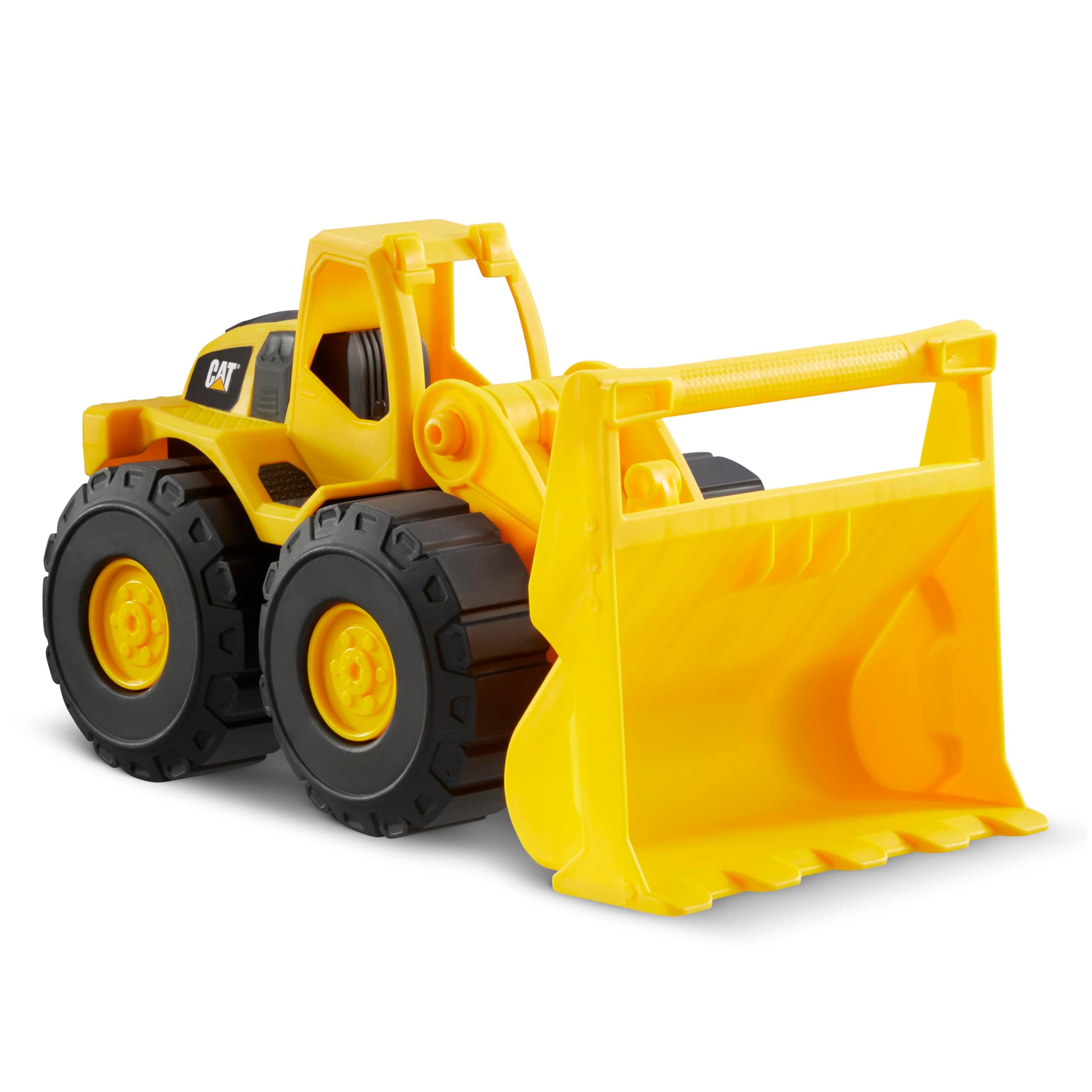 CAT Construction Toys, Construction Fleet 10" Front Loader Toy - Heavy‑Duty Plastic, Working Bucket & Free‑Rolling Wheels, Indoor/Outdoor Sandbox Vehicle for Toddlers & Kids Ages 2 +