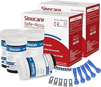 Sinocare Blood Glucose Test Strips x 100 Only for Safe Accu Blood Glucometer