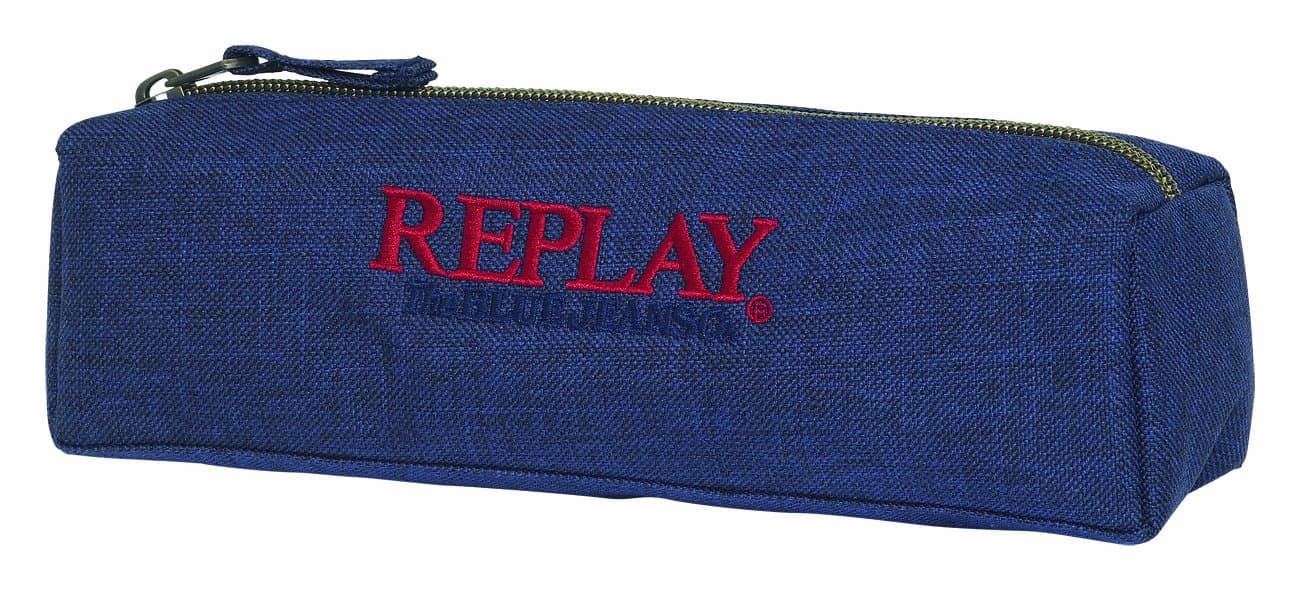 Replay Classic Square Pencil Case - Dark Blue