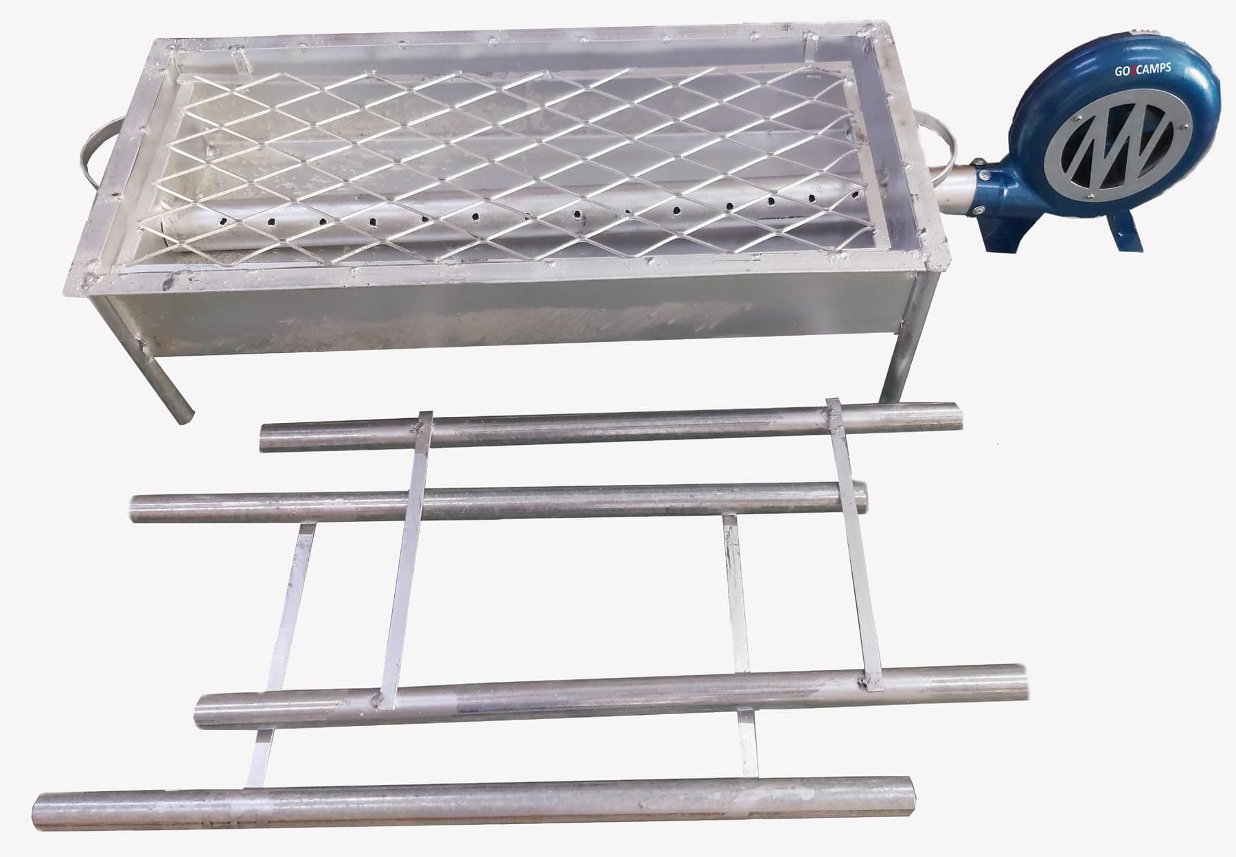 GO2CAMPSGalva BBQ Grill with Air Maker/Blower, Medium, Silver