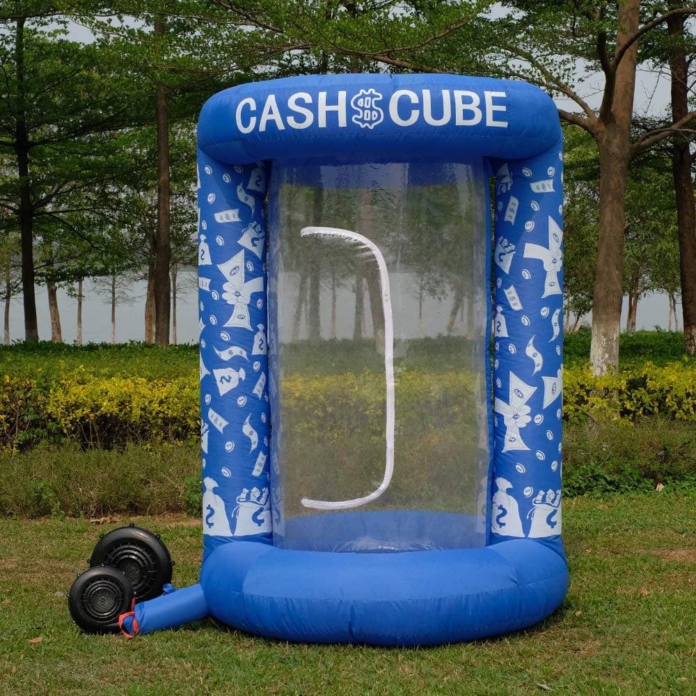 Inflatable Money Machine Booth Inflatable Cash Cube Machine (Blue)