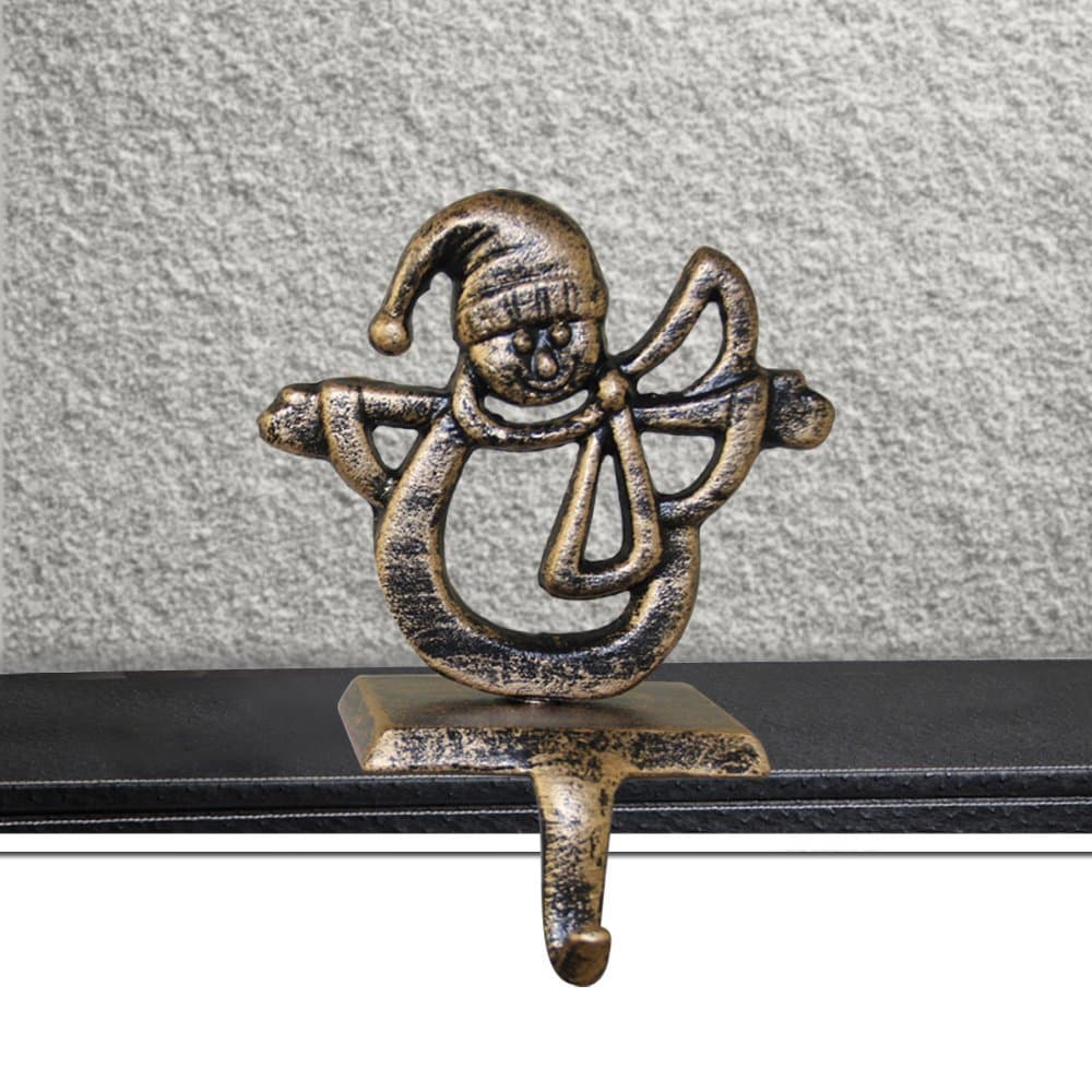 Christmas Stocking Hanger Holder Heavy Iron Xmas Stocking Holder Stand Hooks Christmas Decoration Ornament Decor Snowman