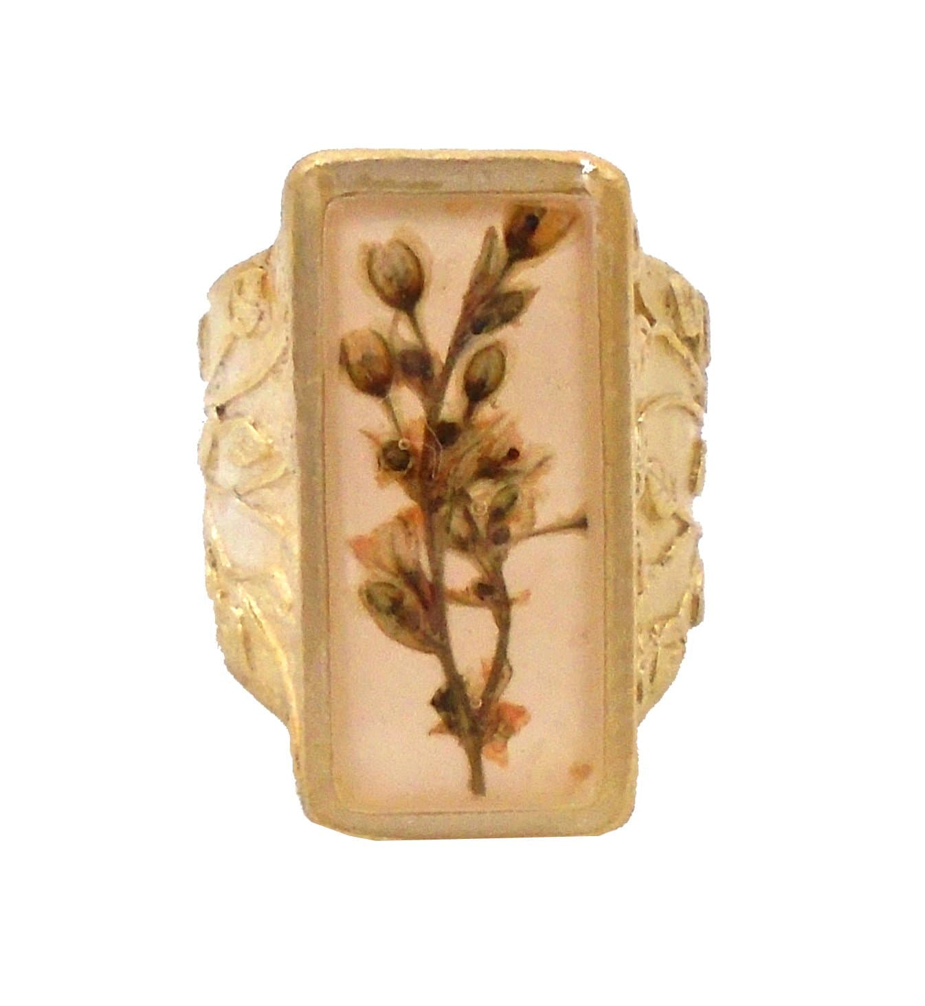 "Silver Lace Vine" Flower Adjustable Ring by Shari Dixon