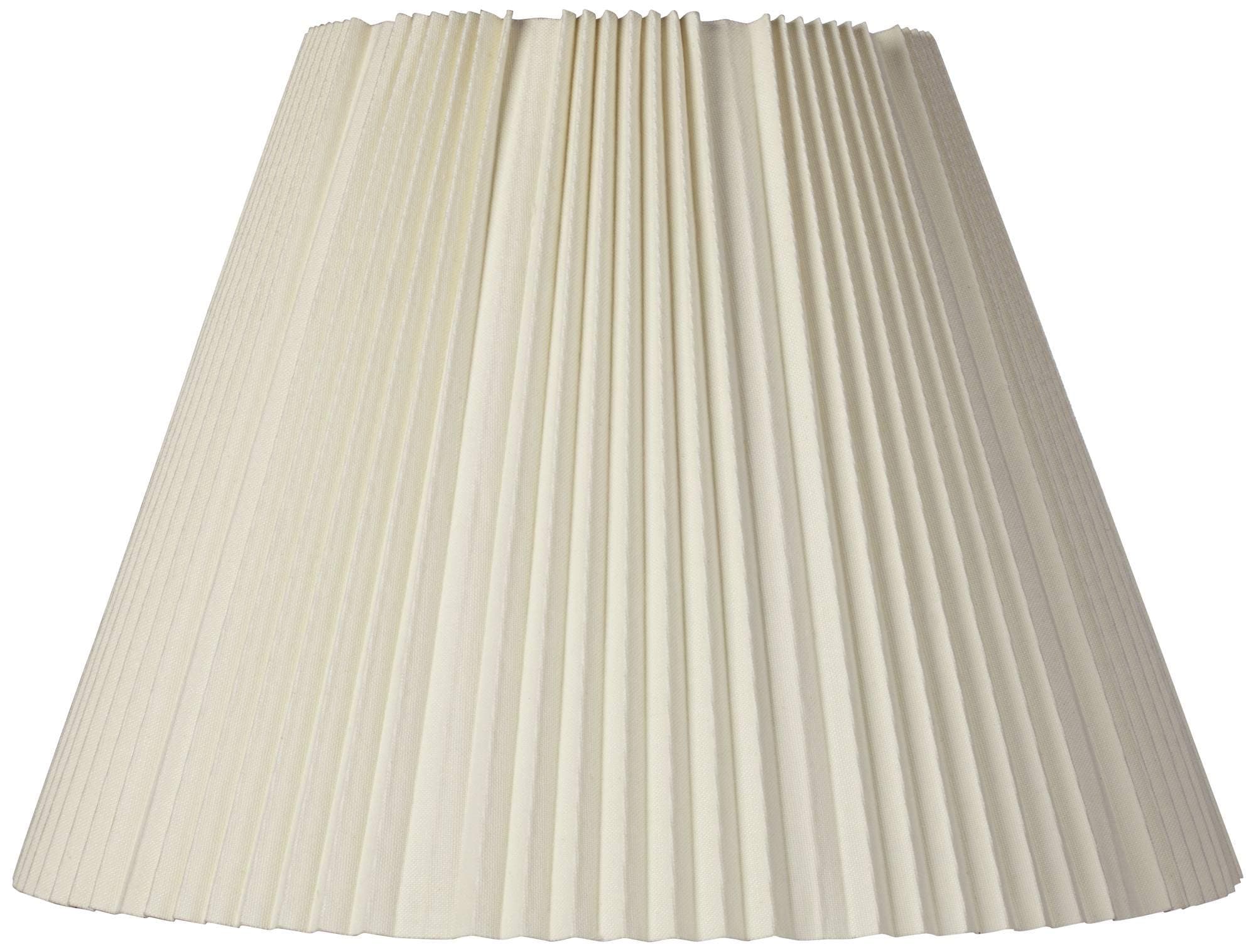 Eggshell Pleated Large Empire Lamp Shade (Pre-Assembled) 9" Top x 17" Bottom x 11.75" High x 12.25" Slant (Spider) Replacement with Harp and Finial - Springcrest