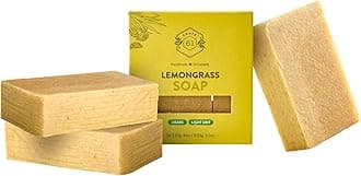 Crate 61 Organics Lemongrass Soap 3 pack, 100% Vegan Cold Process, scented with premium essential oils, for men and women, face and body. ISO 9001 certified manufacturer