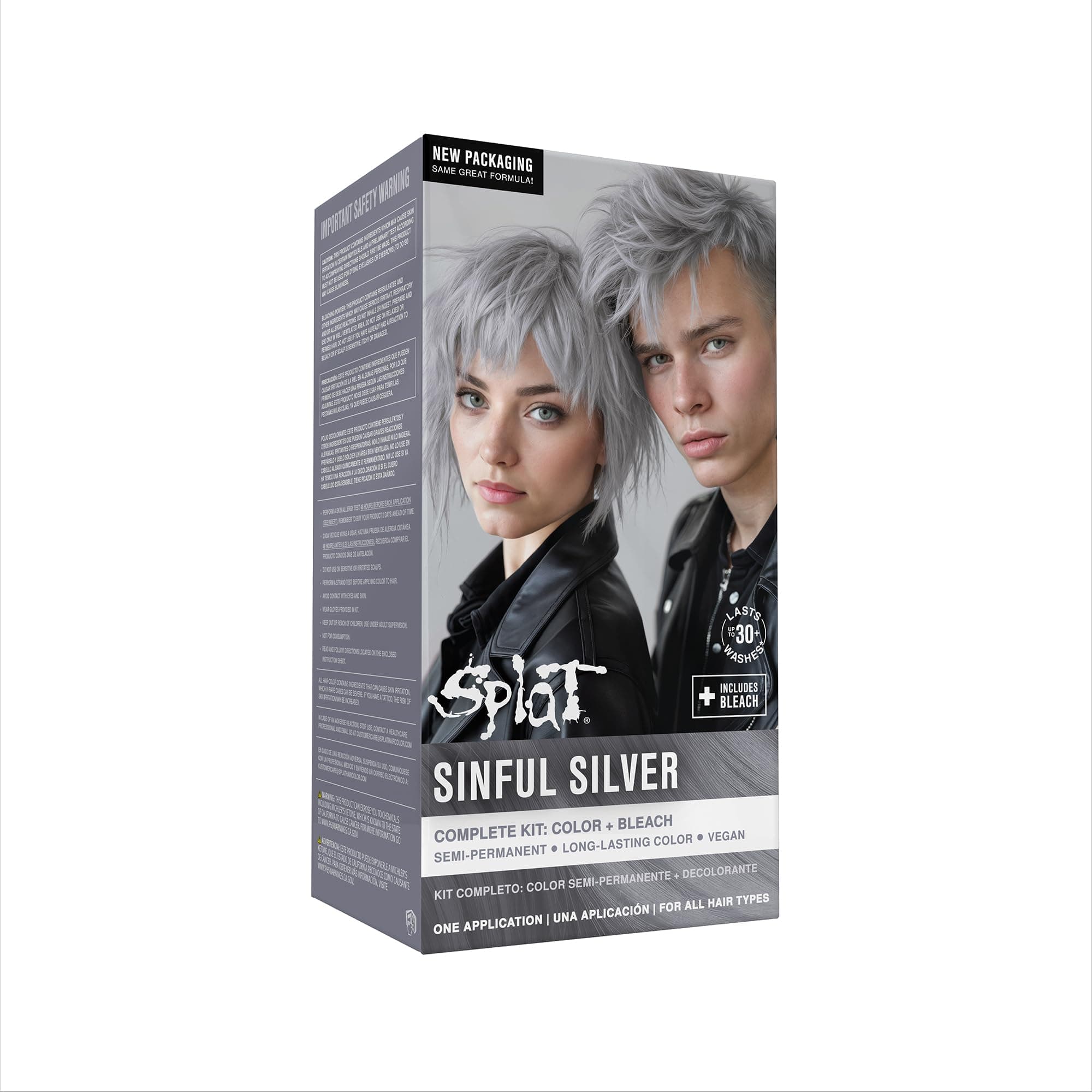 Sinful Silver | Complete Silver Hair Dye Kit | Semi-Permanent | Long Lasting | Vegan and Cruelty-Free