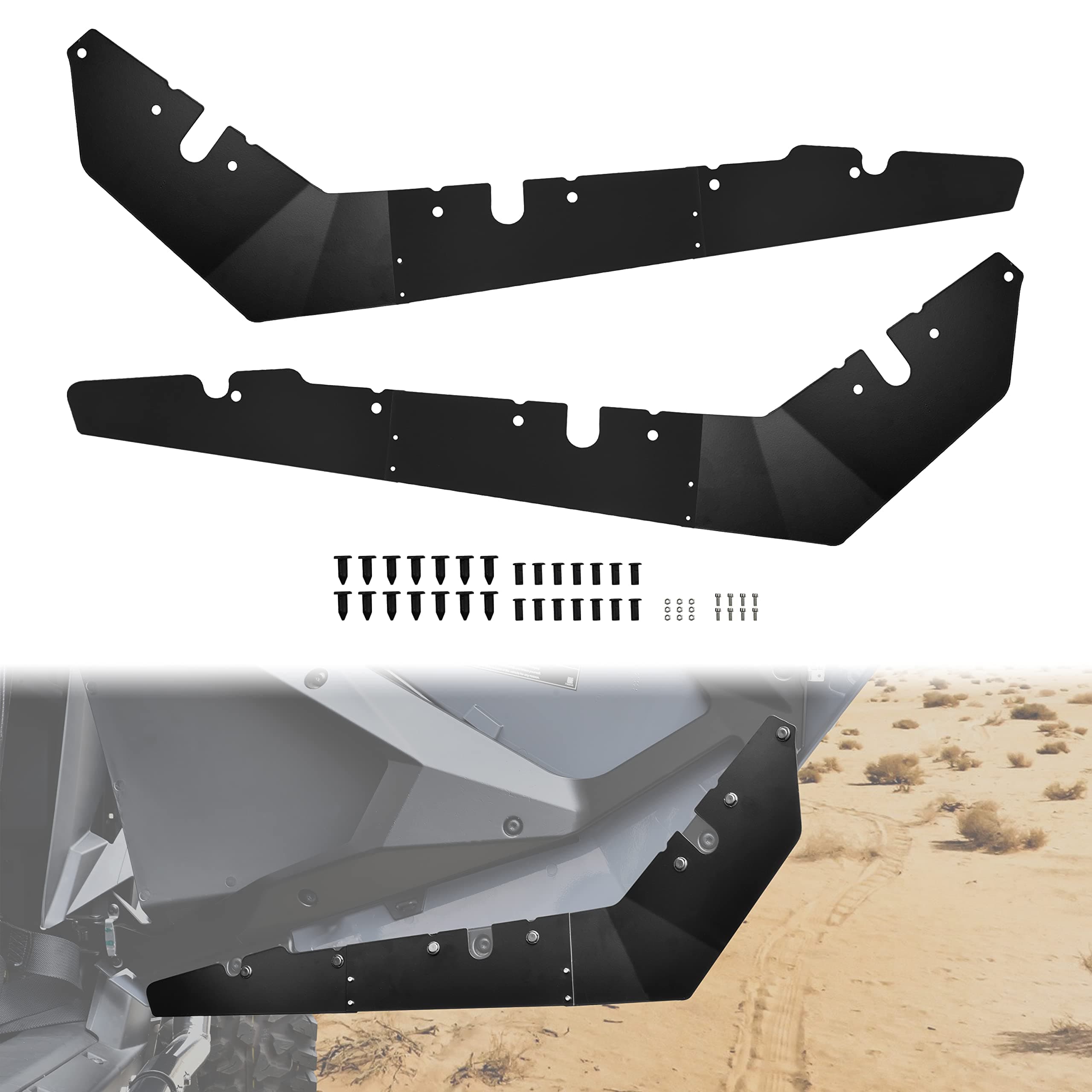 SAUTVS Lower Door Panels Insert Kit for RZR PRO XP 20-24, Lower Door Trim Kit Door Valance for Polaris RZR PRO XP/RZR PRO R/Turbo R 2020-2024 2 Doors Accessories (2PCS, Black)